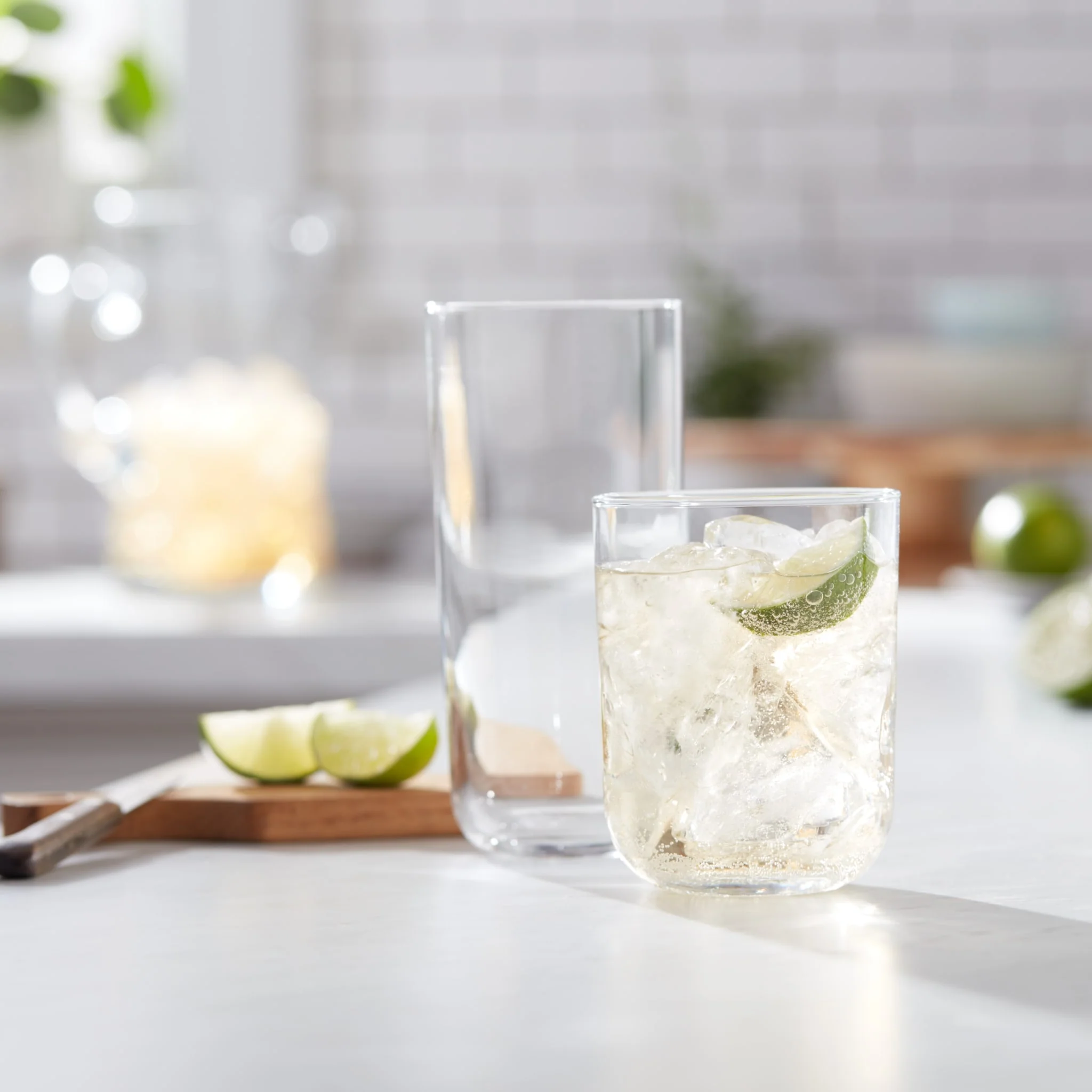 Libbey Polaris 16 件套平底杯与古典杯套装，Axis