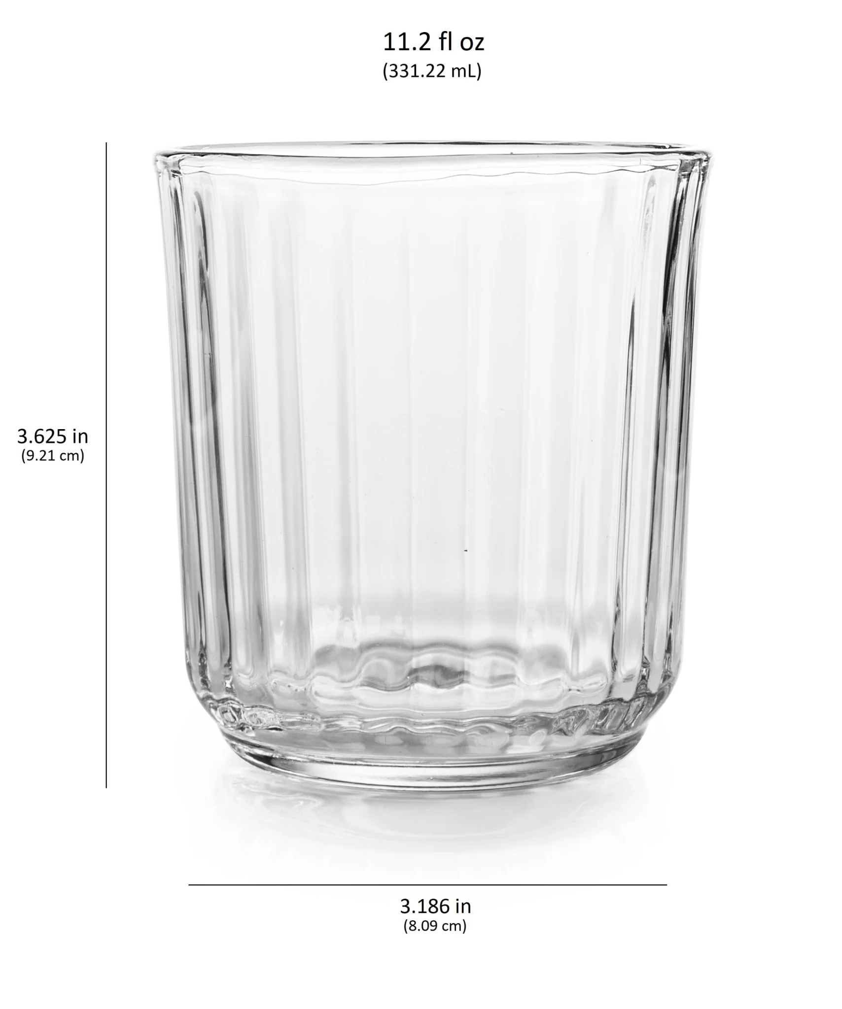 Libbey 棱纹双份古典岩石杯，11.2 盎司，6 只装