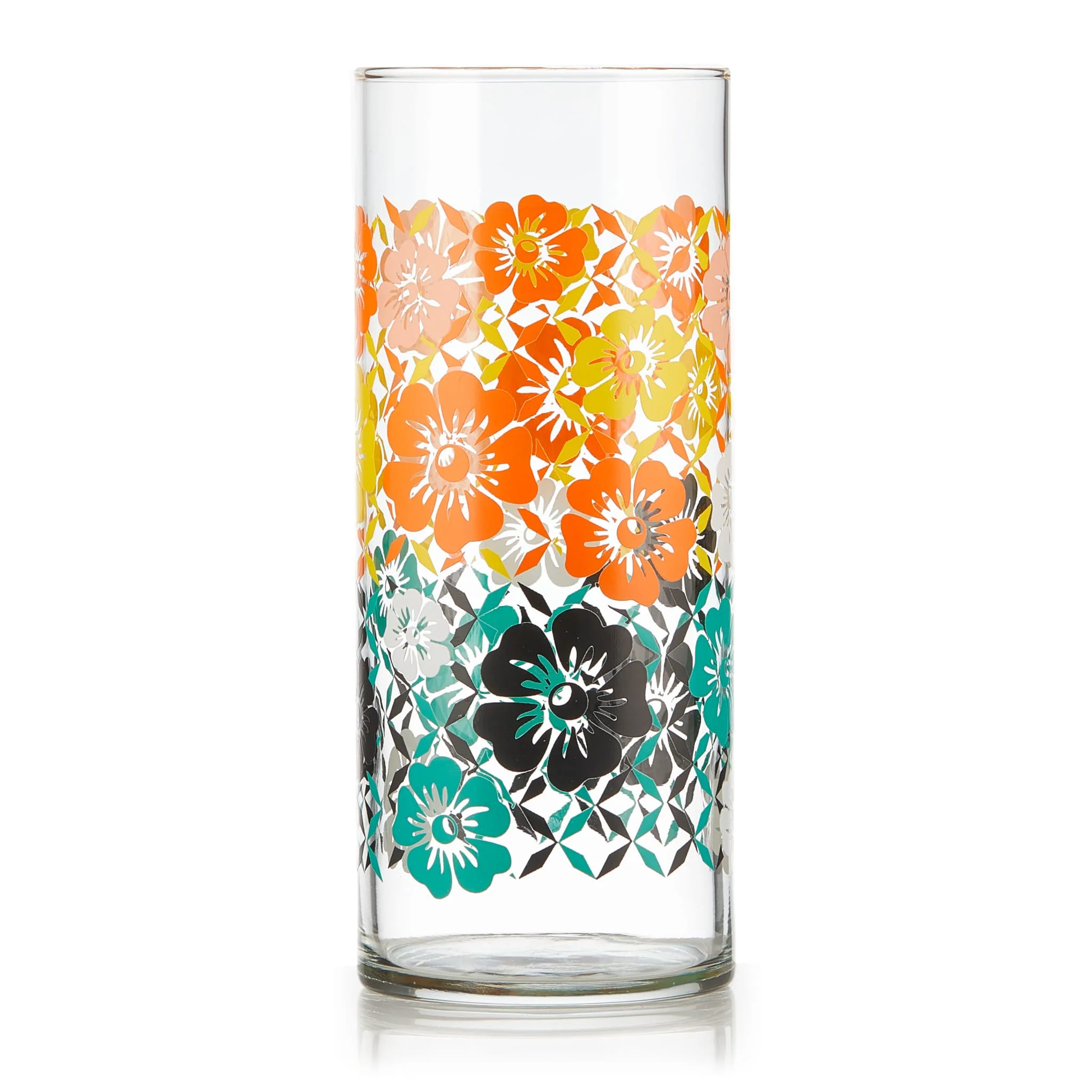 Libbey Vintage Flower Power 冷饮杯，16盎司，4只装