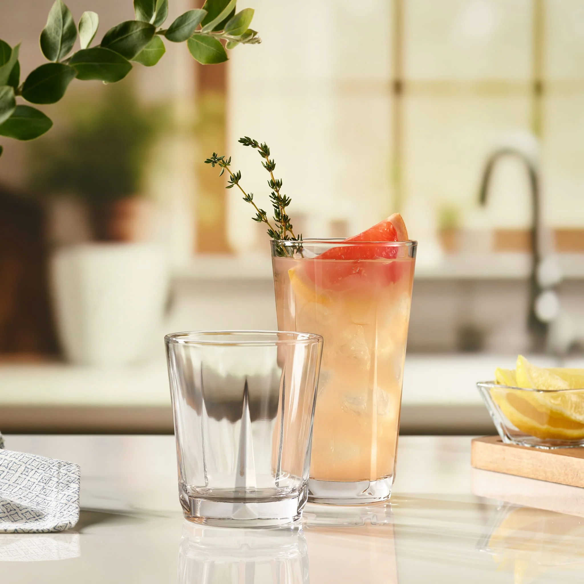 Libbey Monterrey 8件套平底杯和洛克杯玻璃杯套装