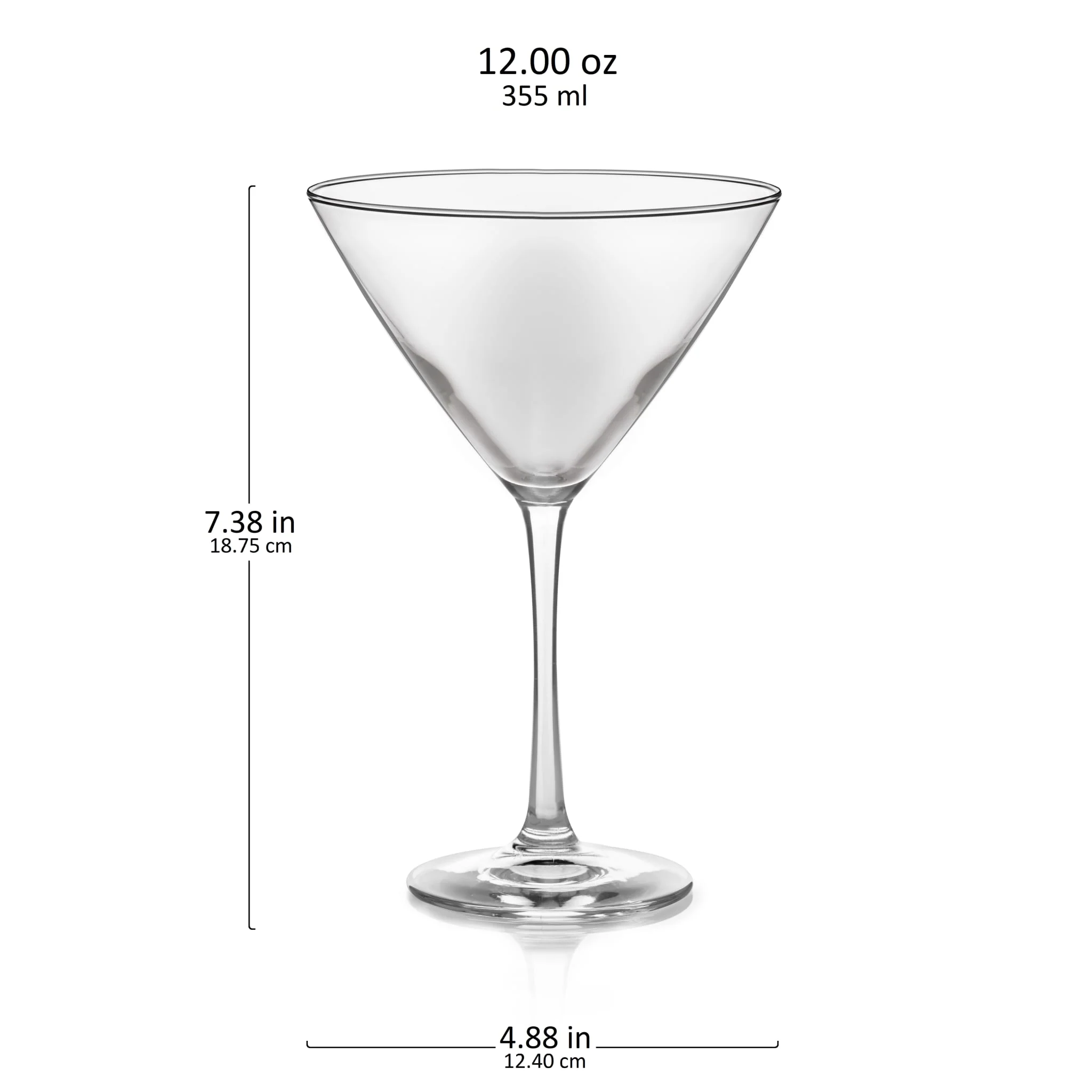 Libbey Vina Martini Glasses, 12 ounce, Set of 6