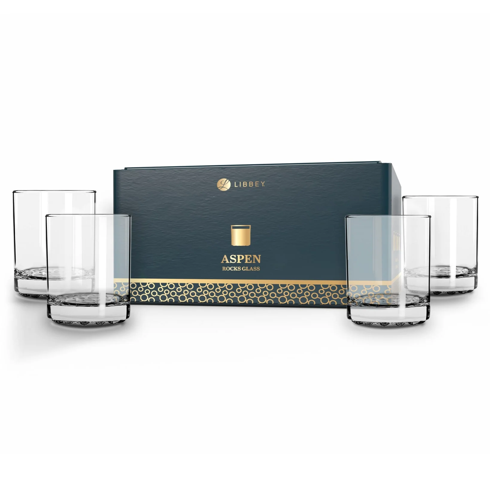 Libbey Aspen 双份老式岩石杯，12 ounce，4 只装