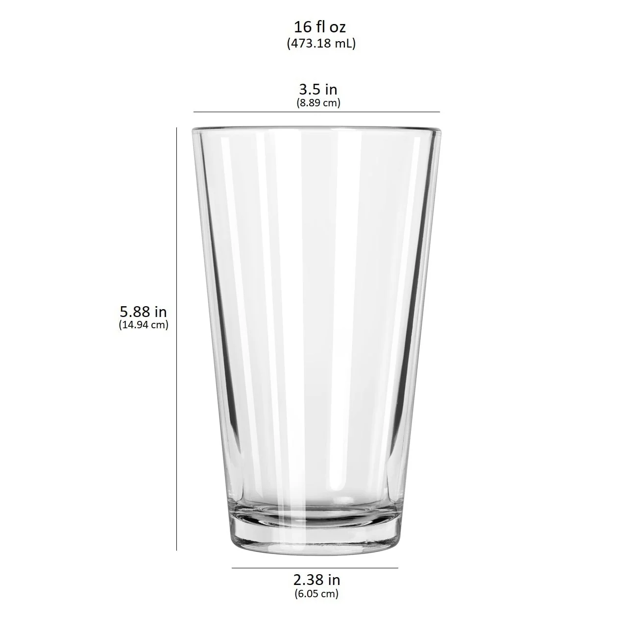 Libbey Bar Essentials Tumbler Glasses, 16 ounce, Set of 6