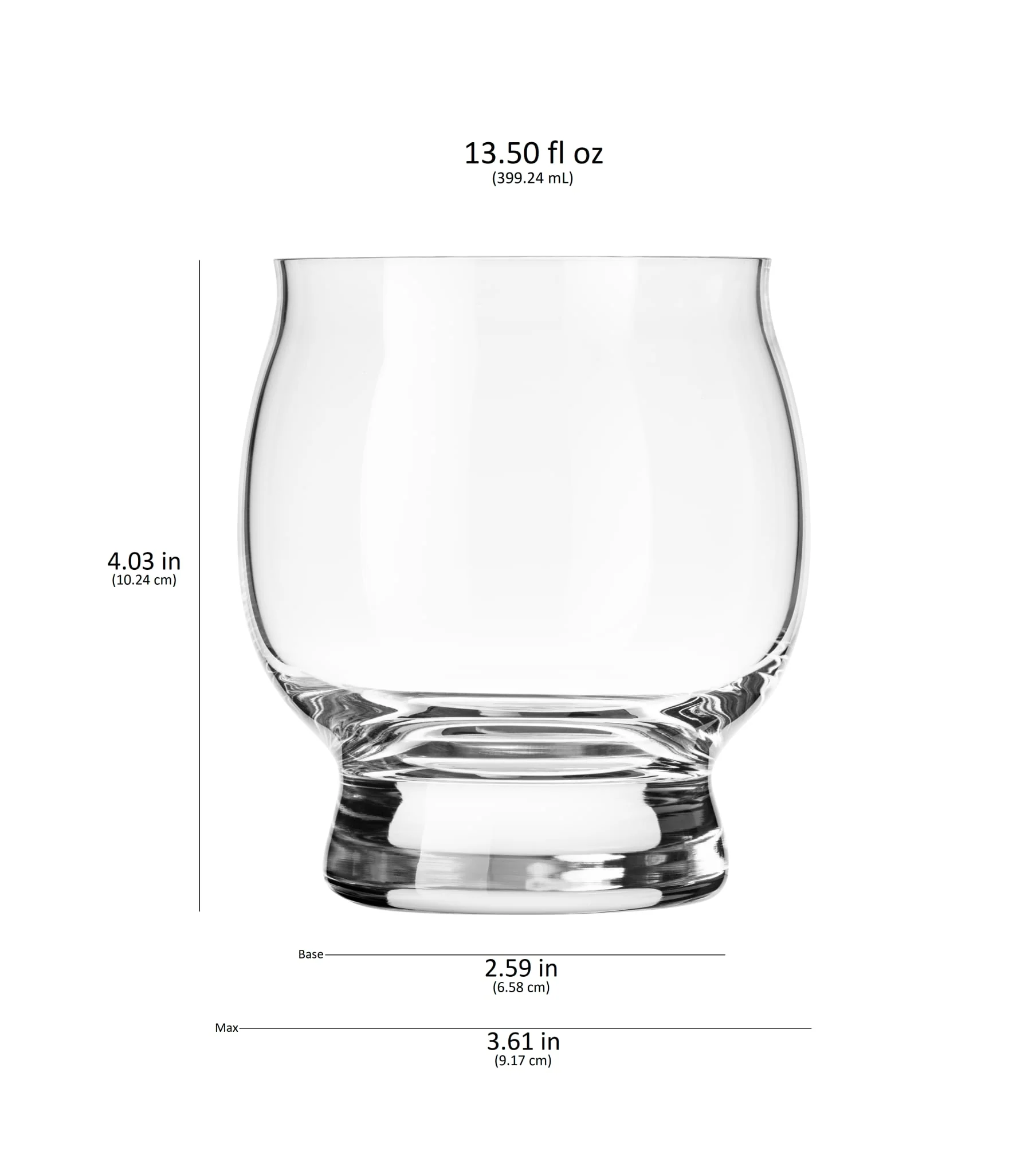 Libbey Signature Kentucky Bourbon Trail Whiskey Cocktail Glass, 13.5 ounce, Set of 4