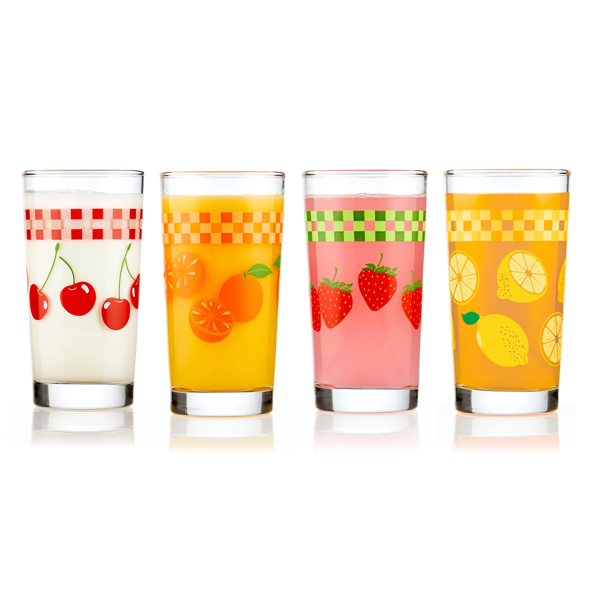 Libbey 复古果汁杯，11 盎司，混色，4 件套
