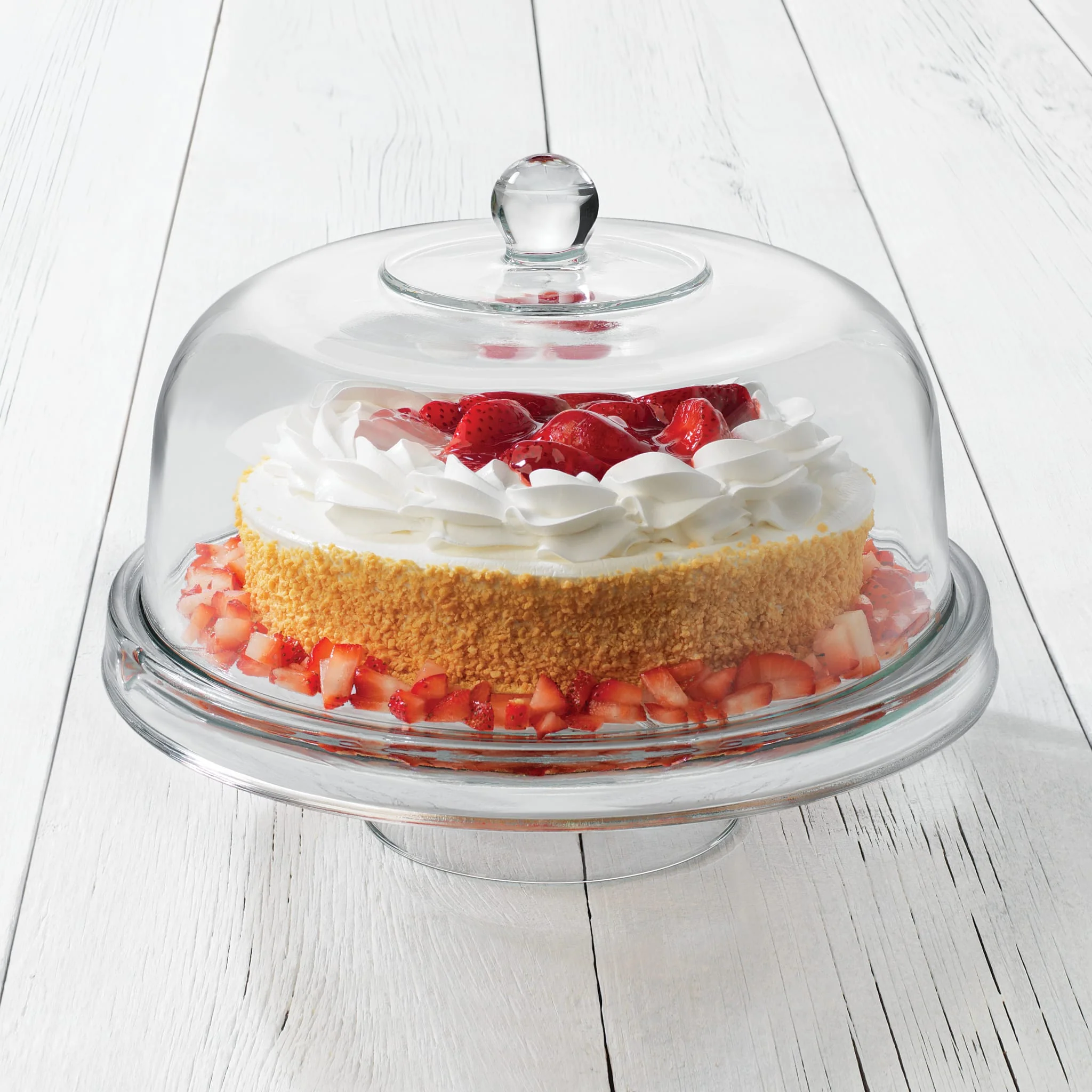 Libbey Selene 6 in 1 Multiuse Glass Server, Punch Bowl, Chip and Dip Bowl, Cake Stand