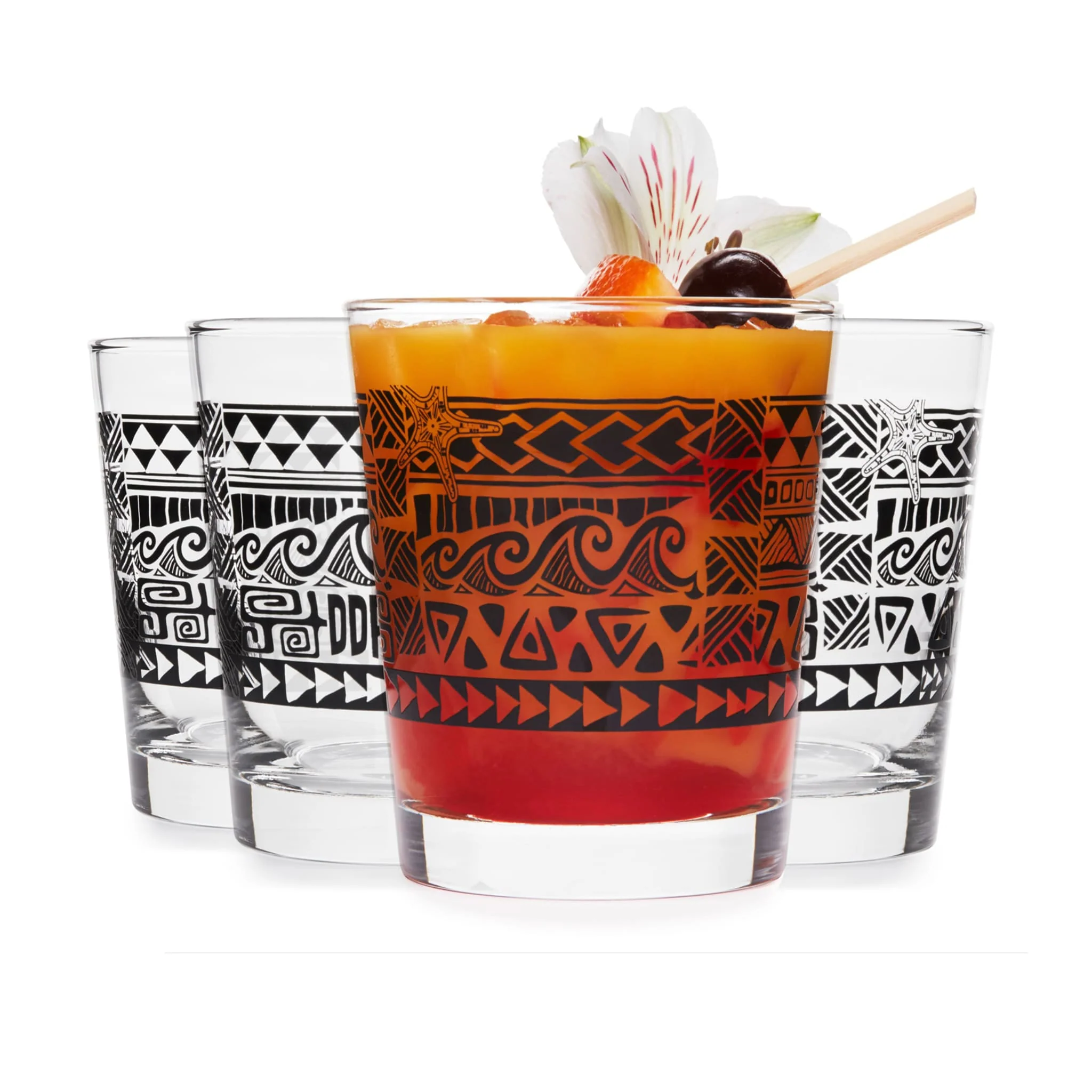 Libbey Tiki Kahiko 古典杯，黑色，13 ounce，4 只装