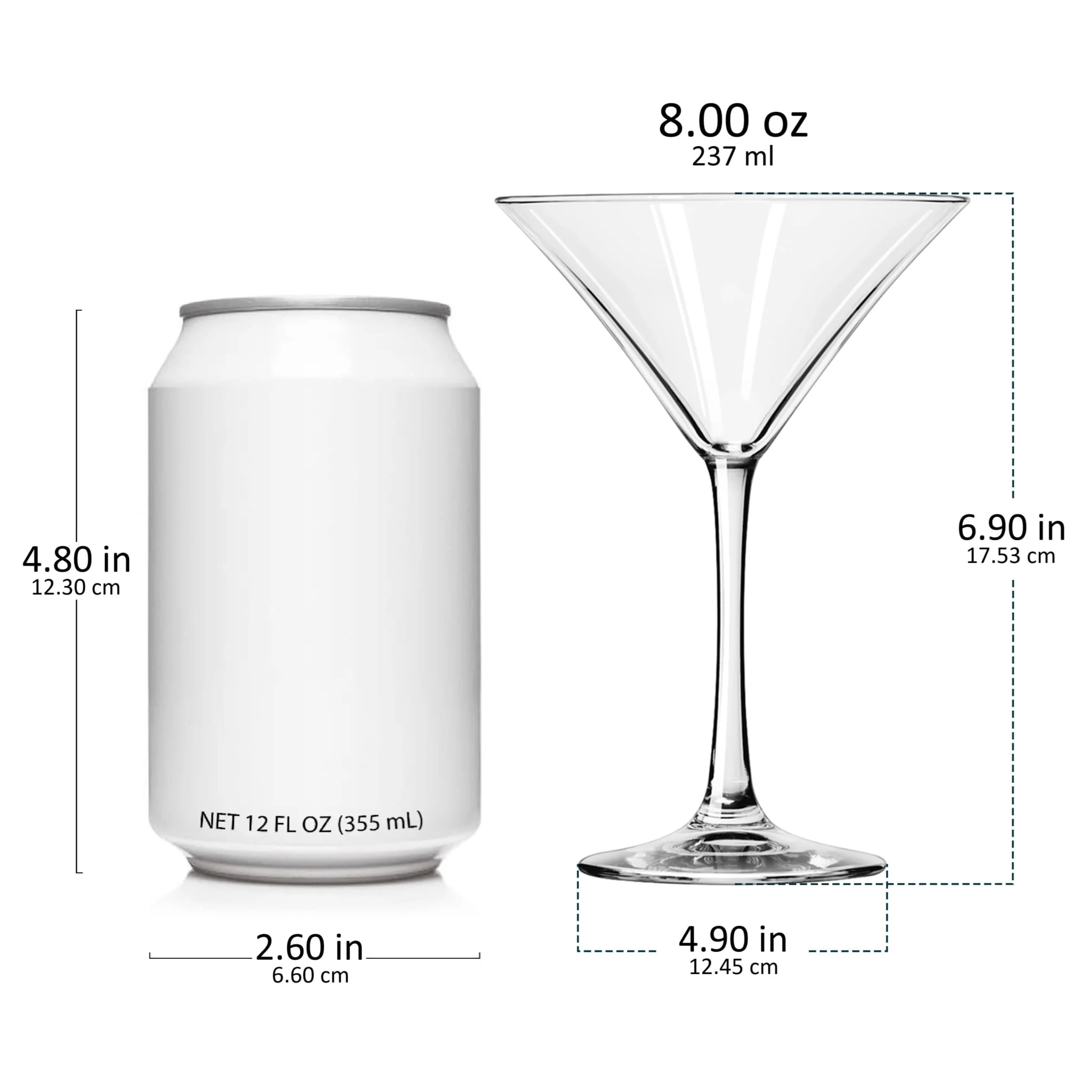 Libbey Entertaining Essentials Martini Glasses, 8 ounce, Set of 6