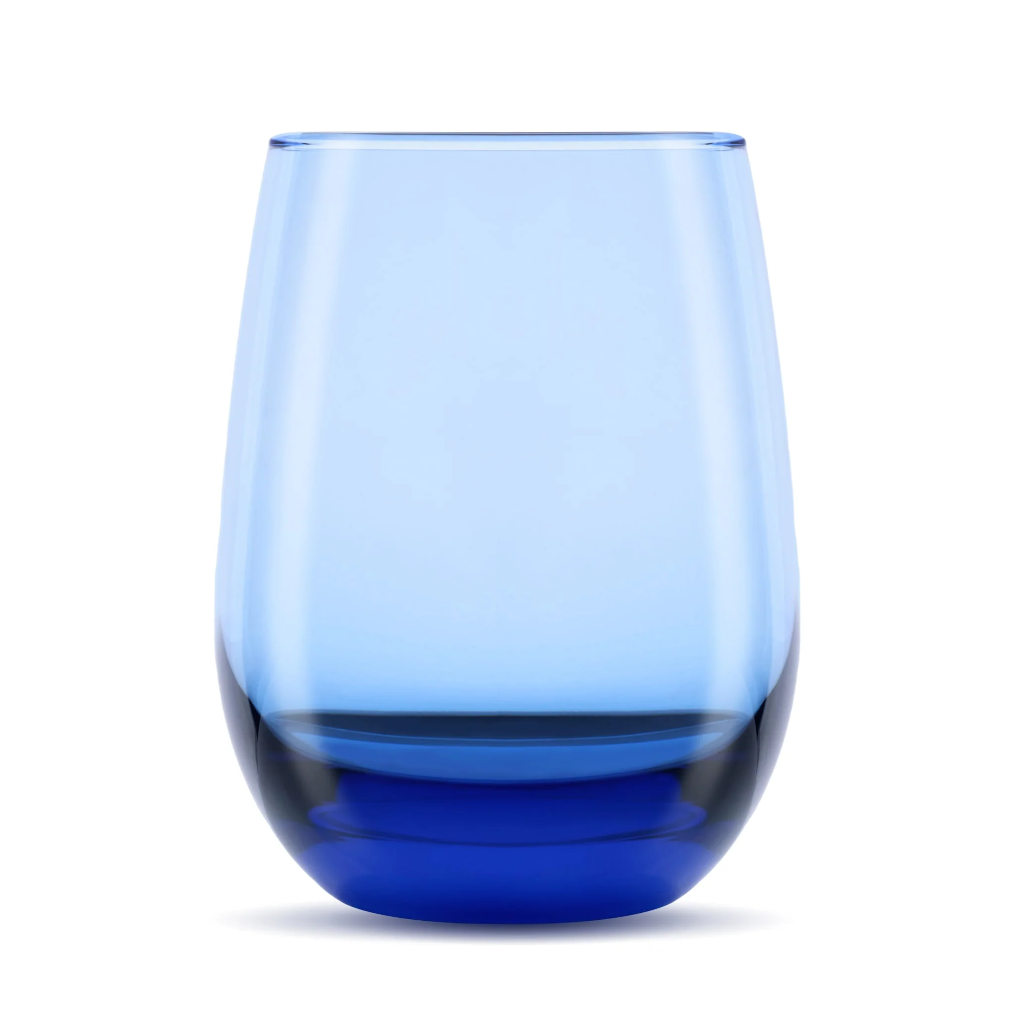 Libbey Classic Blue All Purpose Stemless Wine Glasses, 15.25 ounce, Set of 6