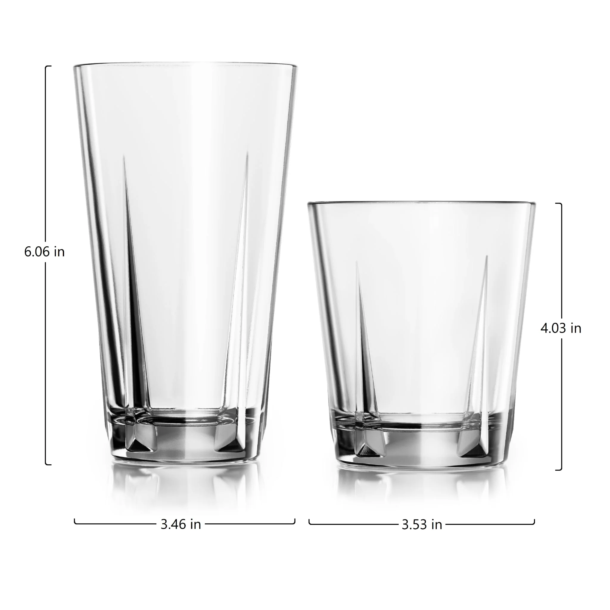 Libbey Monterrey 8件套平底杯和洛克杯玻璃杯套装