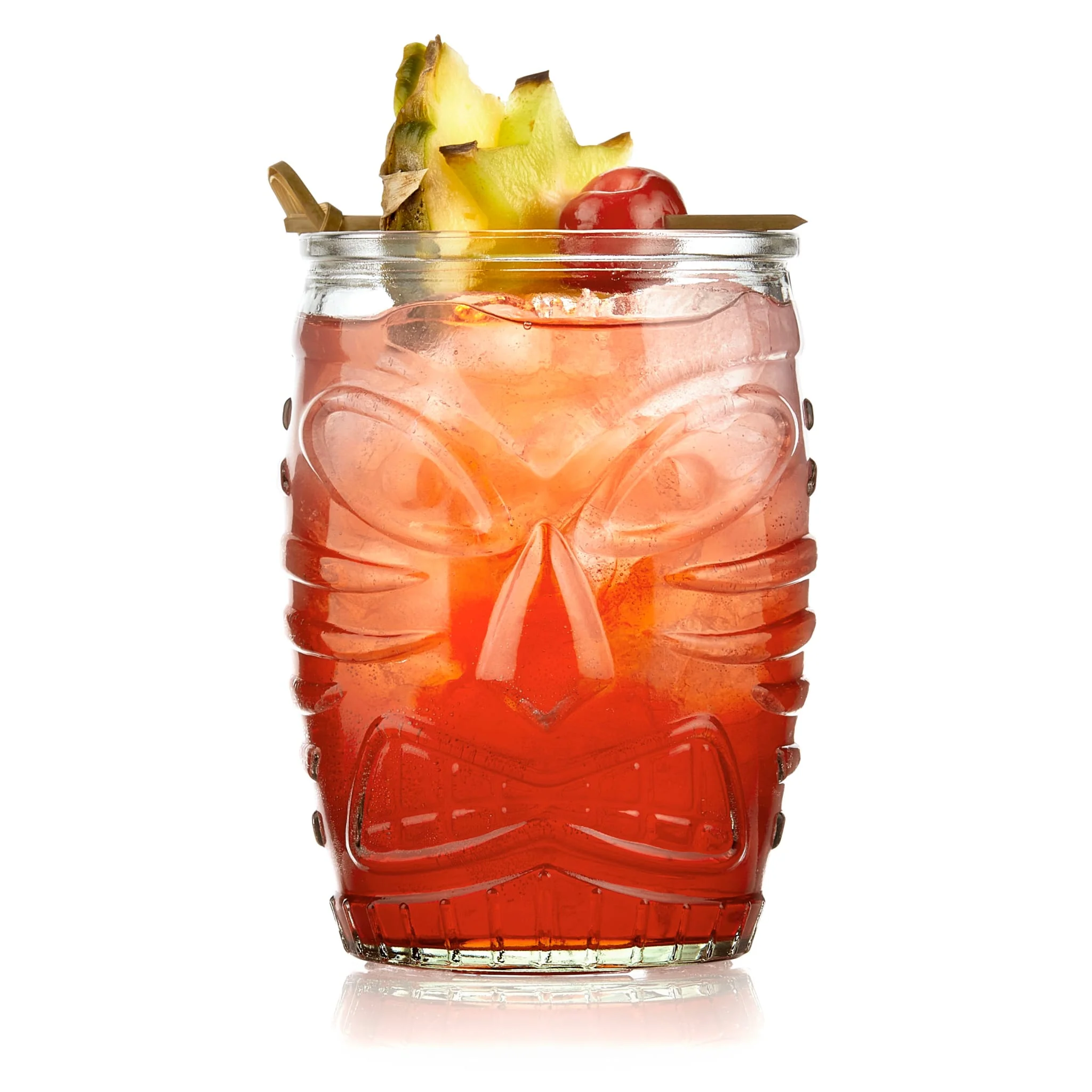 Libbey Classic Tiki Statue Rocks Glass, 16 ounce, Set of 4