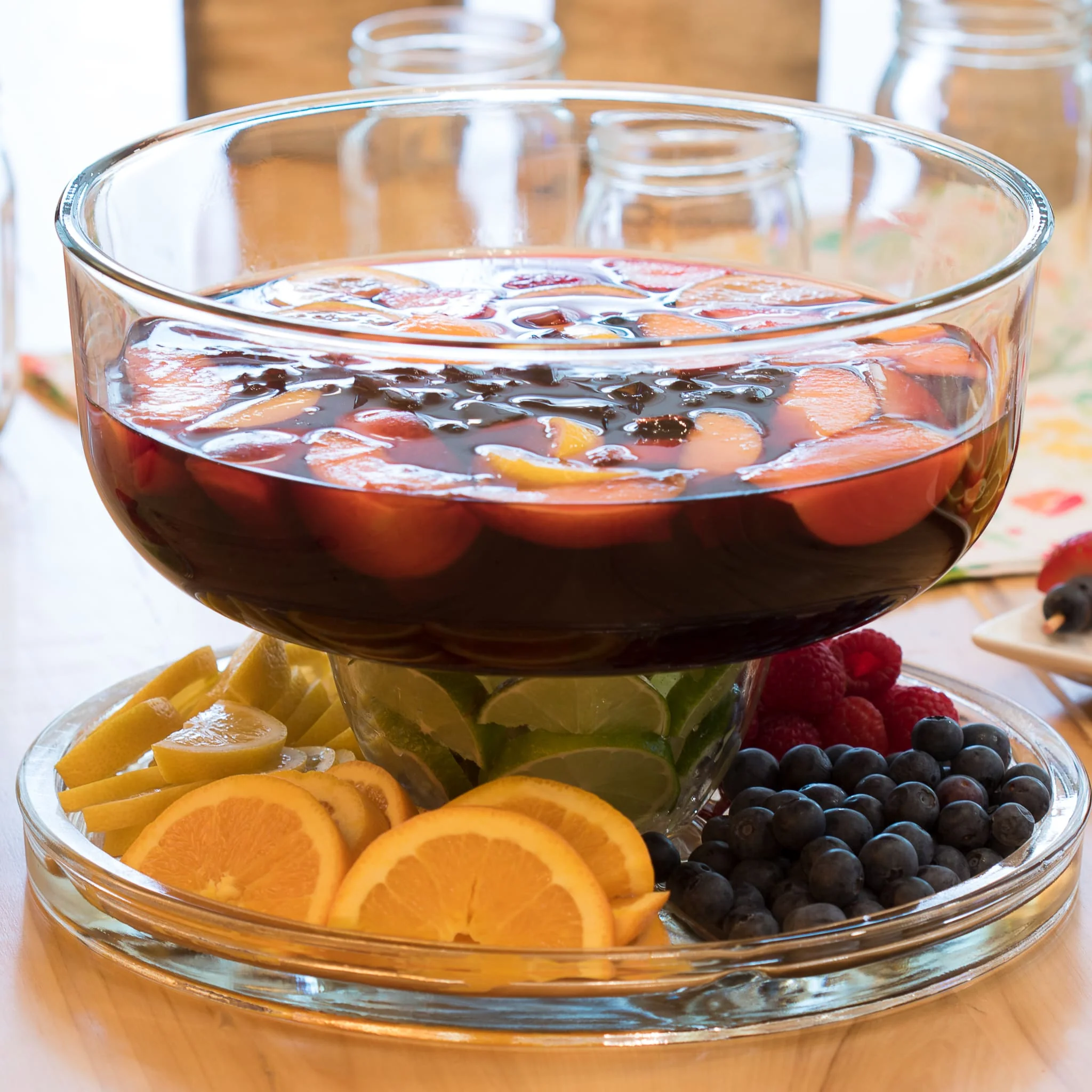 Libbey Selene 6 in 1 Multiuse Glass Server, Punch Bowl, Chip and Dip Bowl, Cake Stand