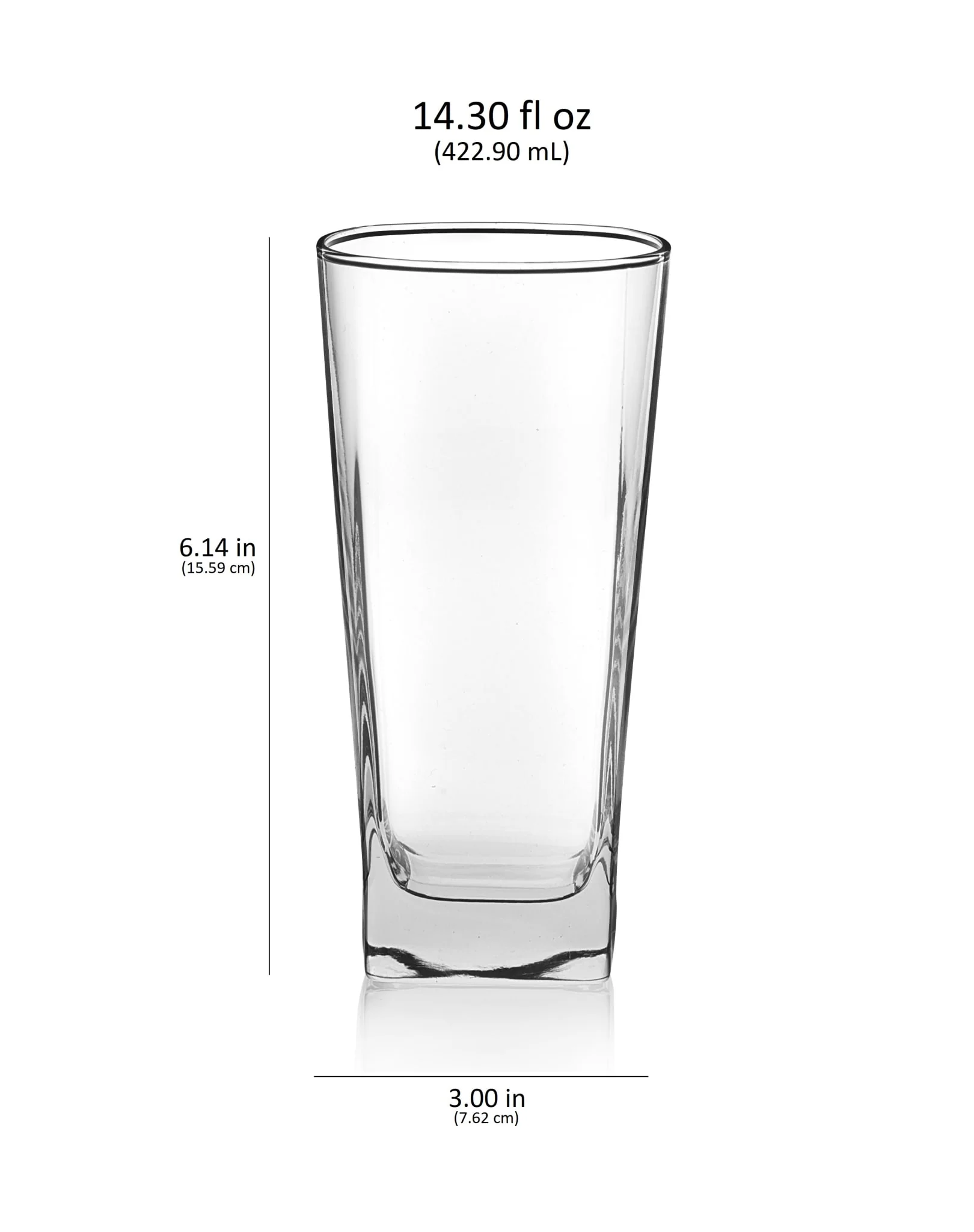 Libbey City 平底玻璃杯，14.3 盎司，8 只装