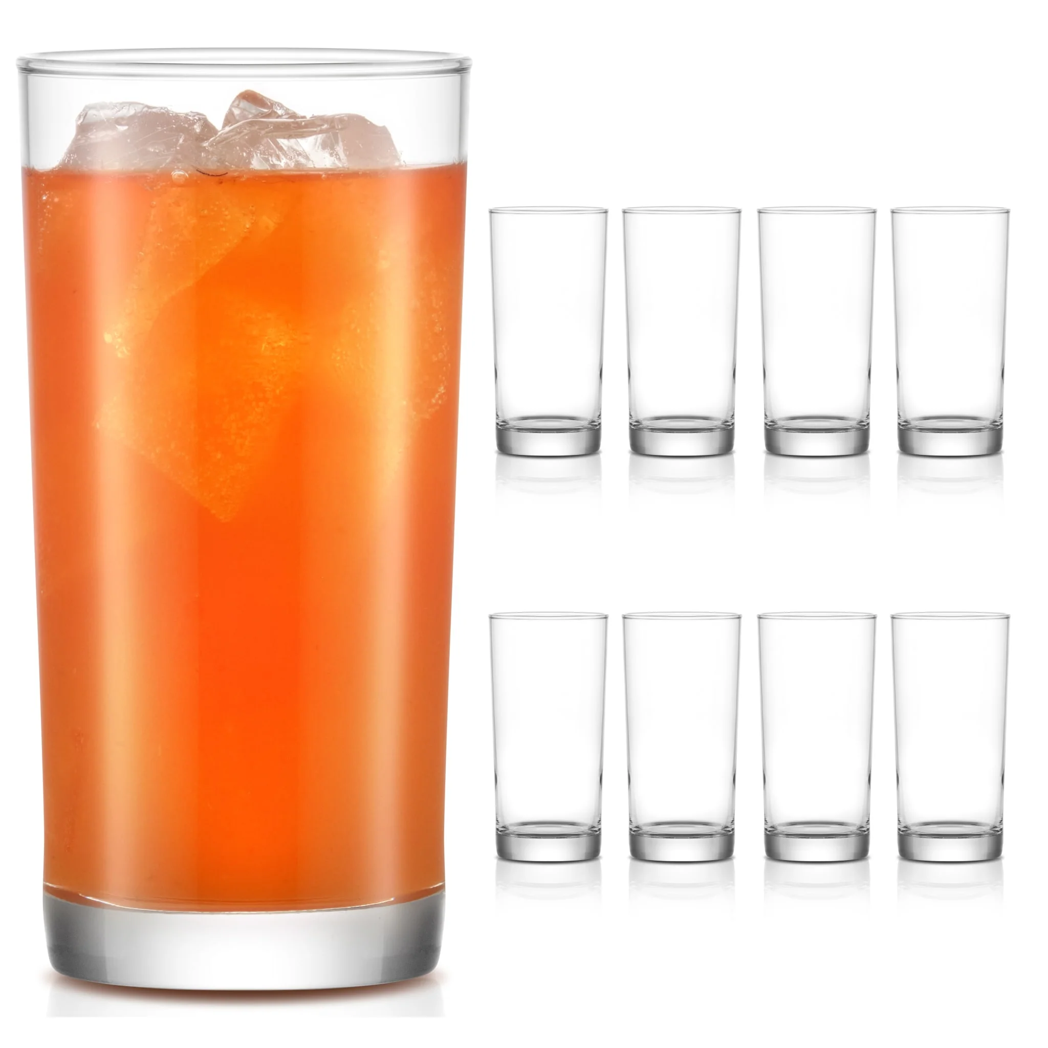 Libbey 厚底平底玻璃杯，15.5 盎司，8 只装