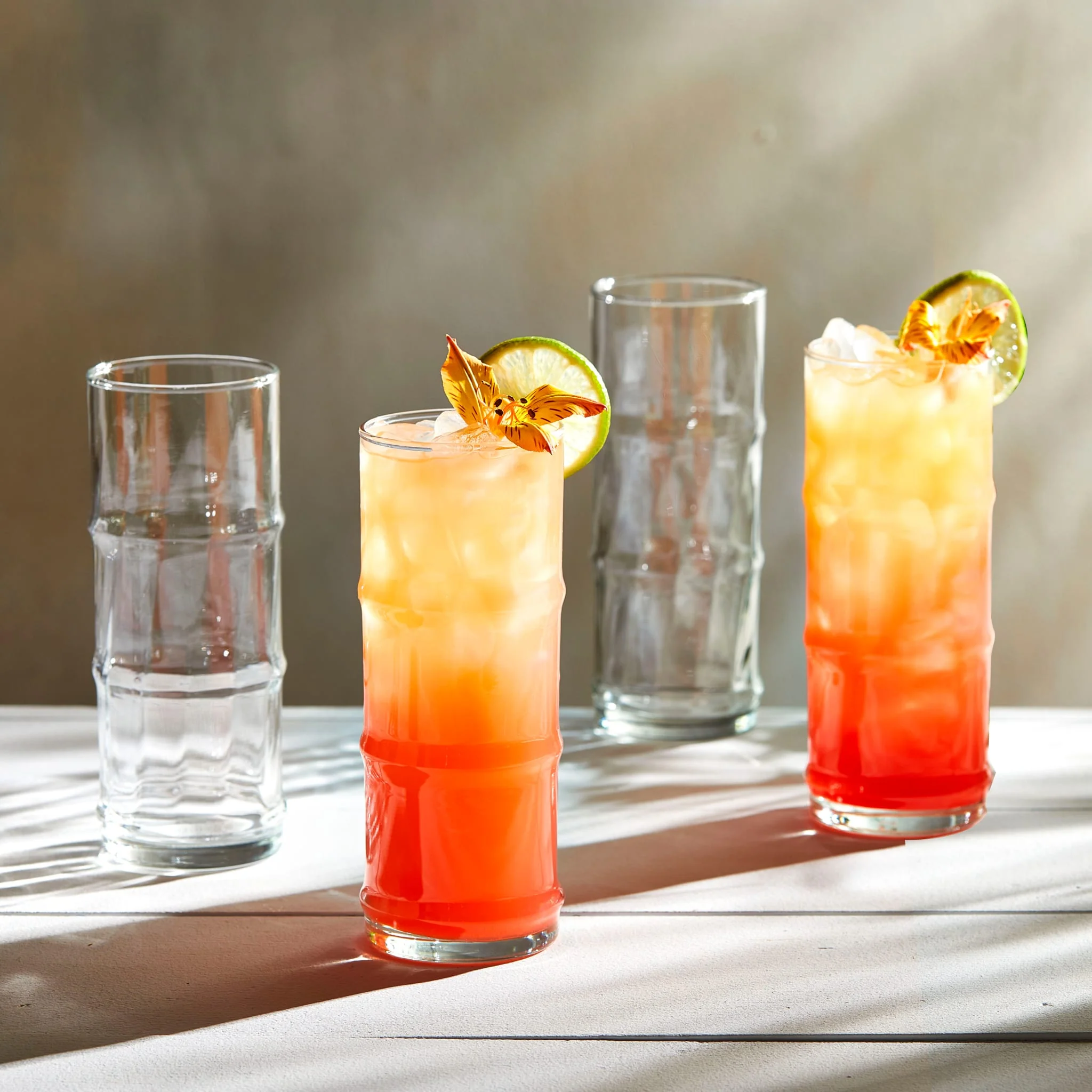 Libbey Tiki Bamboo 高球杯玻璃杯，16 盎司，4 只装