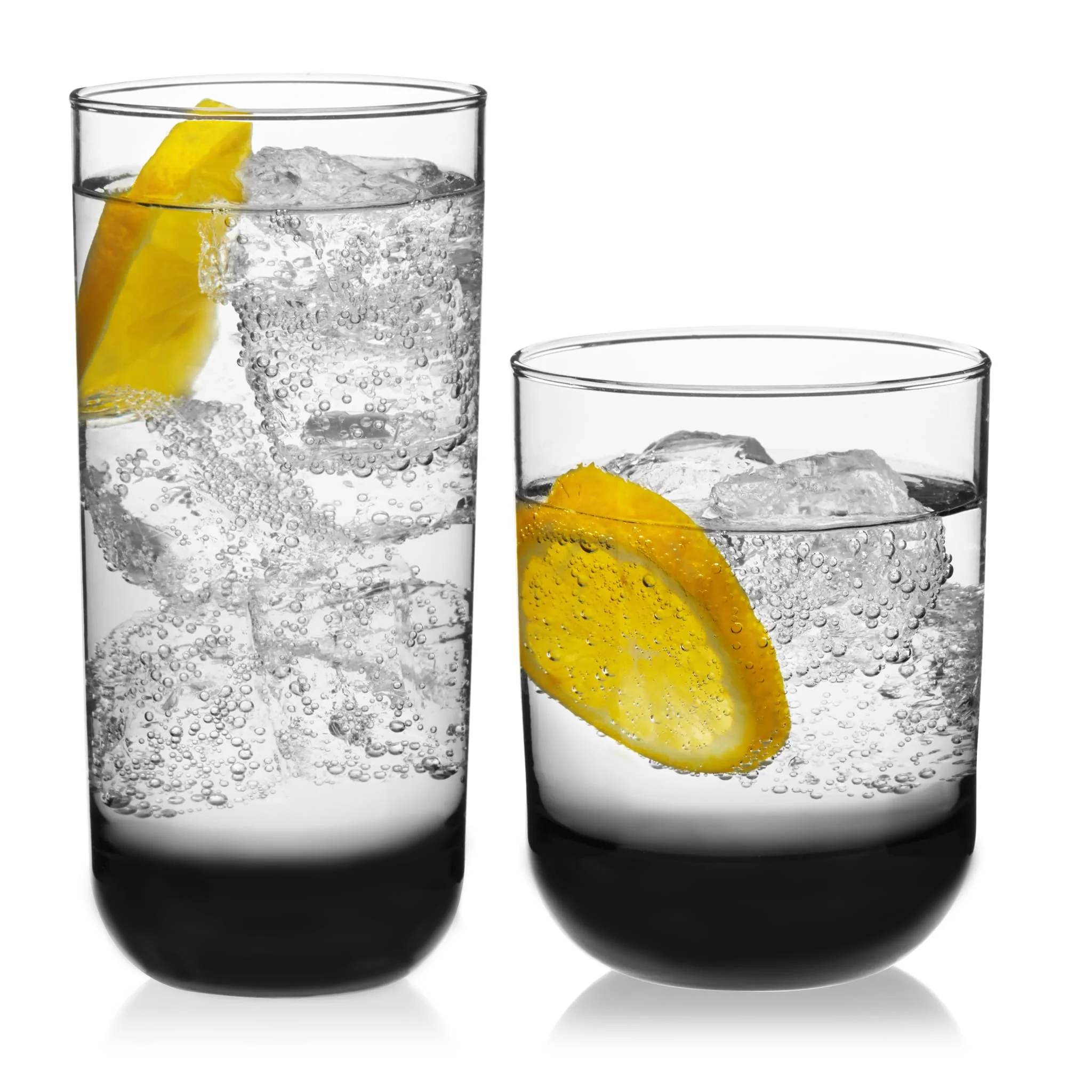 Libbey Polaris 16 Piece Tumbler and Rocks Glass Set, Smoke