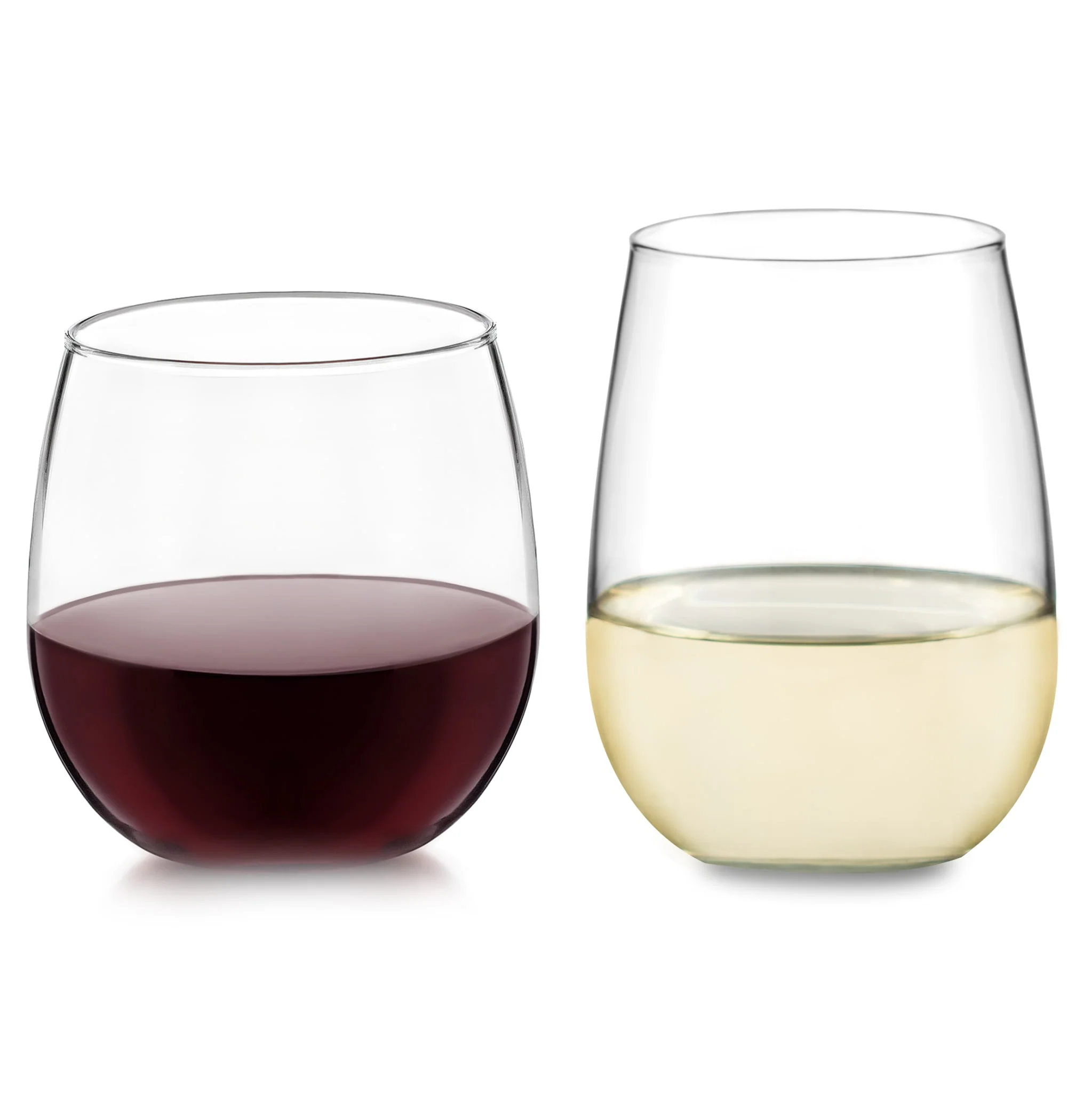 Libbey Stemless 12 Piece Wine Glass Party Set for Red and White Wines