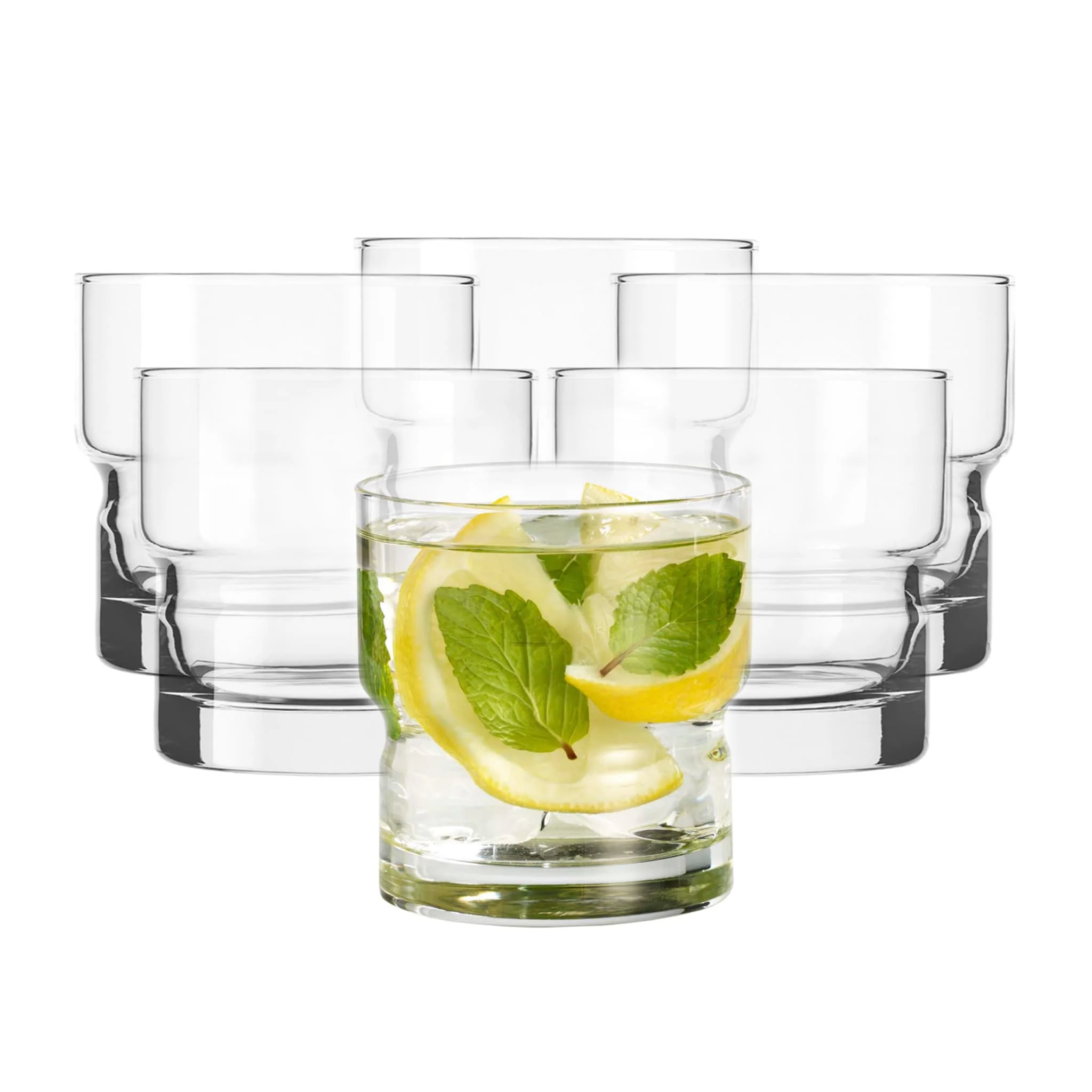 Libbey Newton Stackable Double Old Fashioned Glass，12 盎司，6 件套