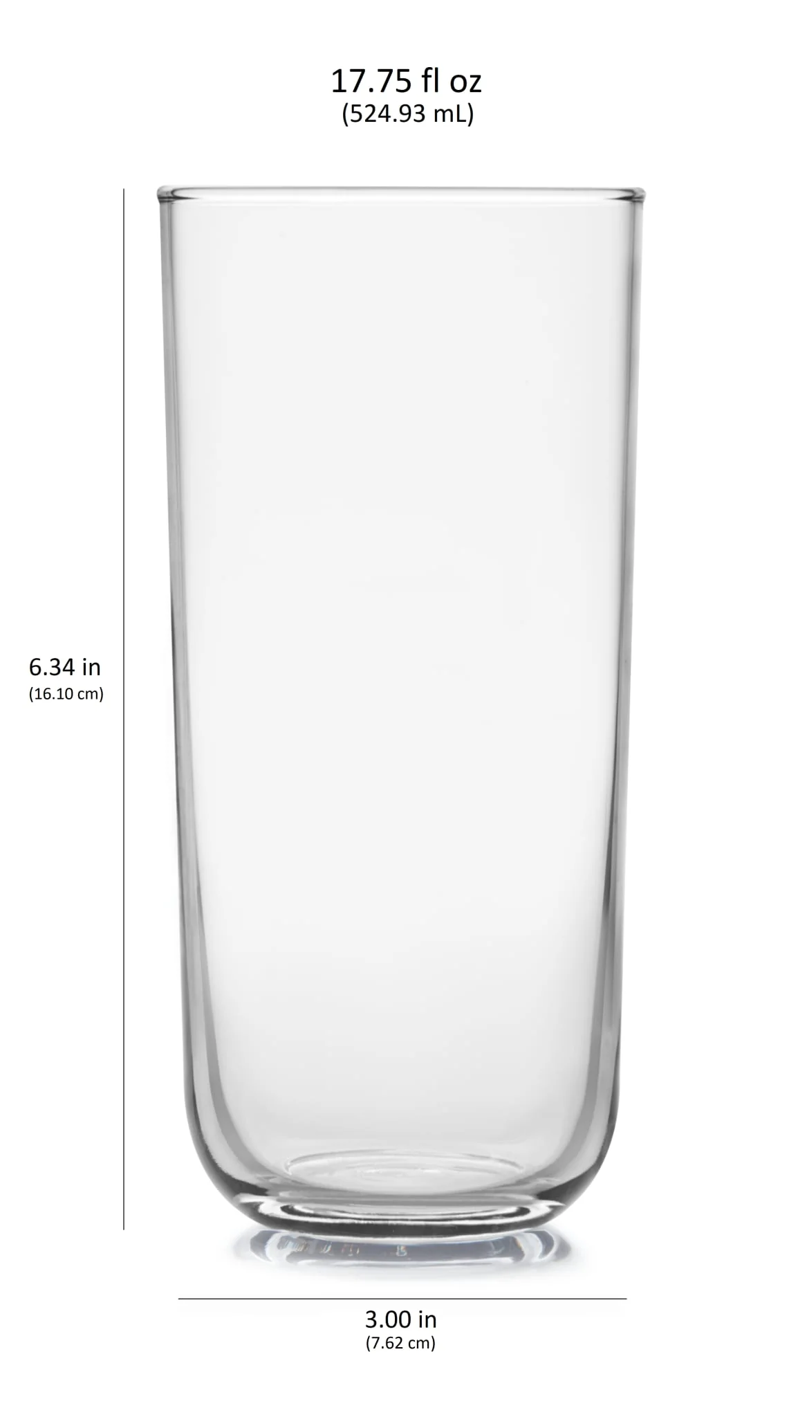 Libbey Polaris Axis 平底杯玻璃杯，17.75 盎司，8 只装