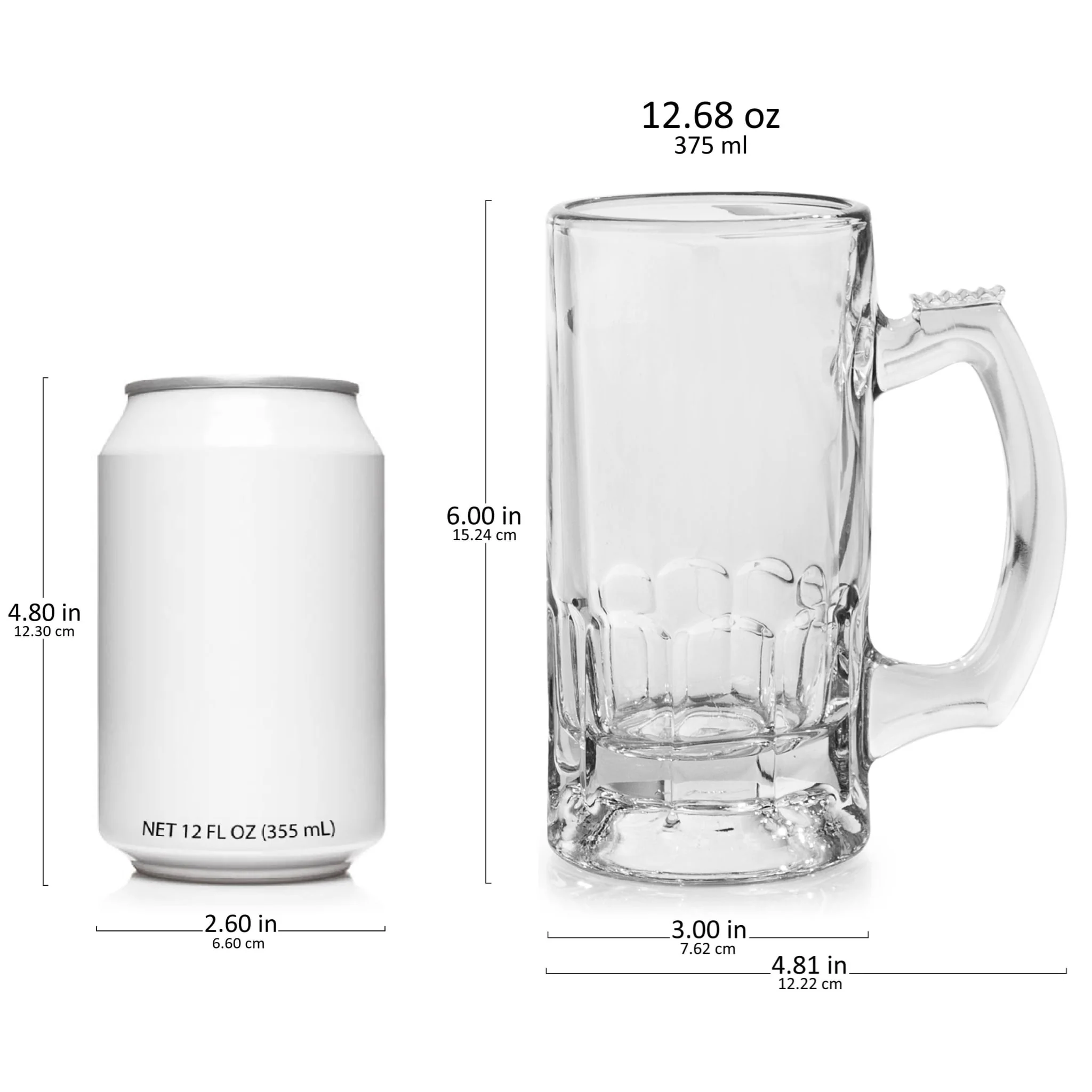 Libbey Craft Brews Glass Beer Mug，12.7 盎司，4 件套