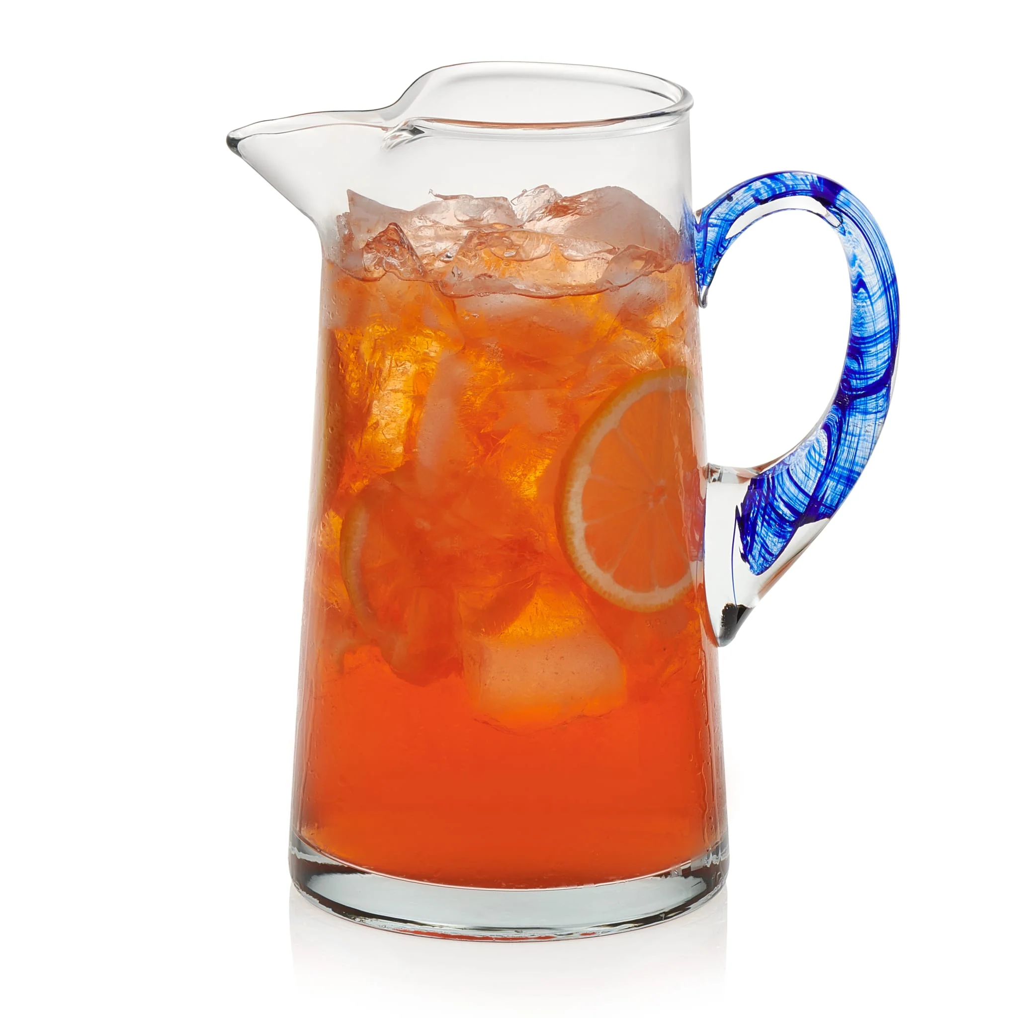 Libbey Cabos Blue Handled Glass Pitcher, 90 ounce