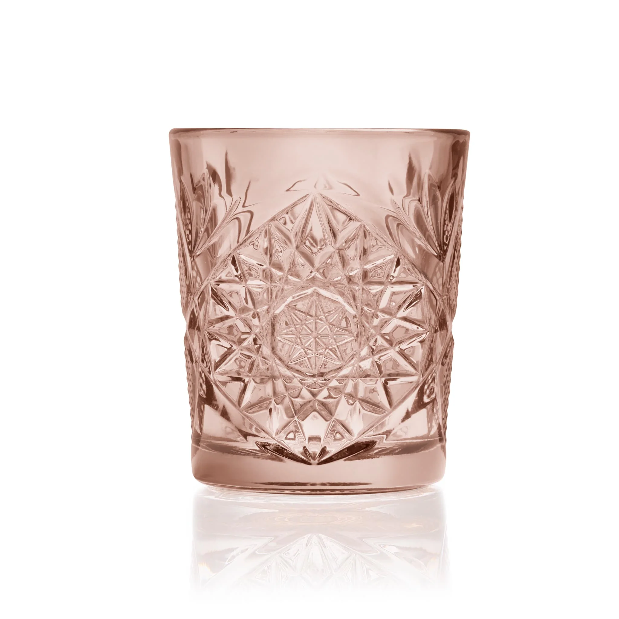 Libbey Hobstar Double Old Fashioned Glasses, 12 ounce, Rose, Set of 4