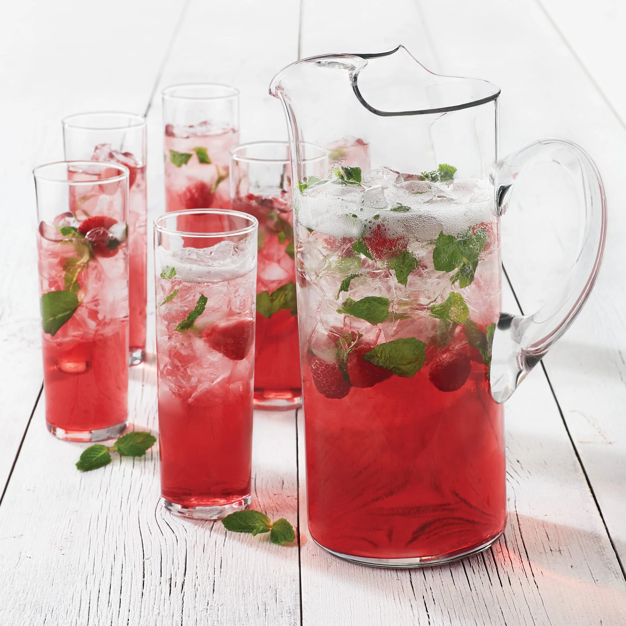Libbey Modern Bar Boozy Brunch Entertaining Set with 6 Highball Glasses and Pitcher