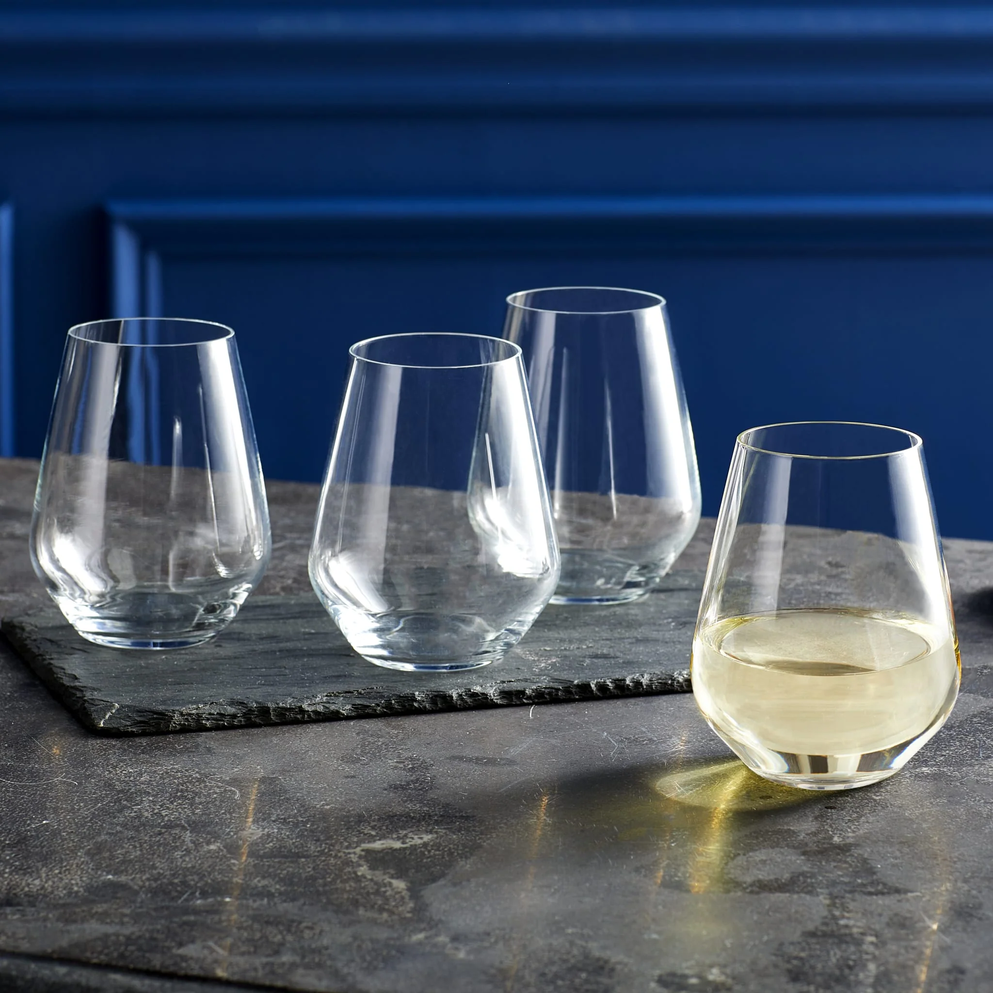 Libbey Signature Greenwich Stemless Wine Glasses, 18 Ounce, Set of 6