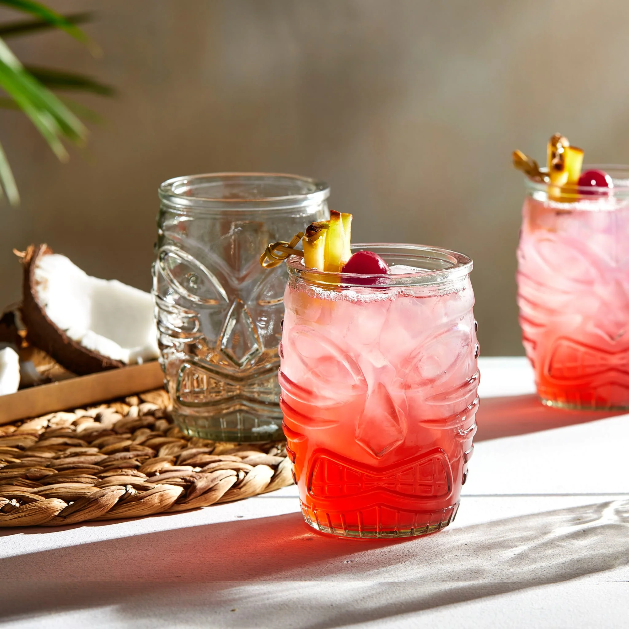 Libbey Classic Tiki Statue Rocks Glass, 16 ounce, Set of 4