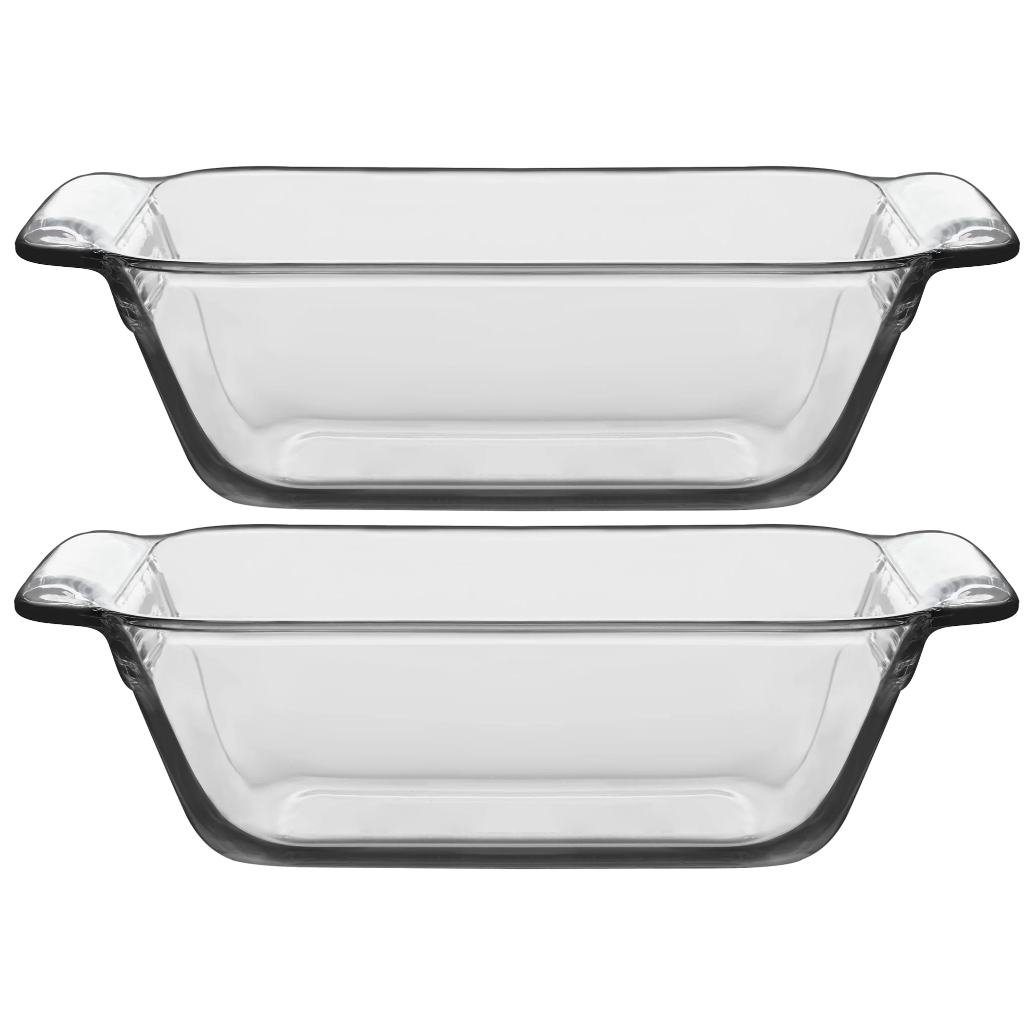 Libbey Baker’s Premium Glass Loaf Baking Dish Set of 2, Stackable Bakeware with GreatGrip Handles, Durable Glass Bread Pans