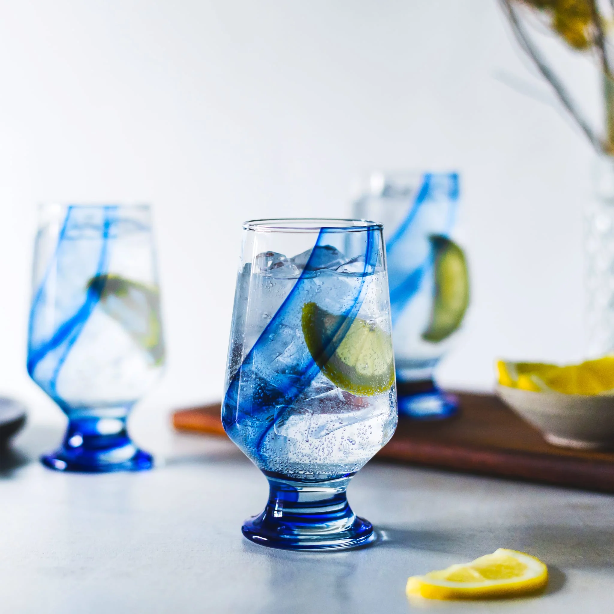 Libbey Blue Ribbon Goblet Beverage Glasses, 12.8 ounce, Set of 8