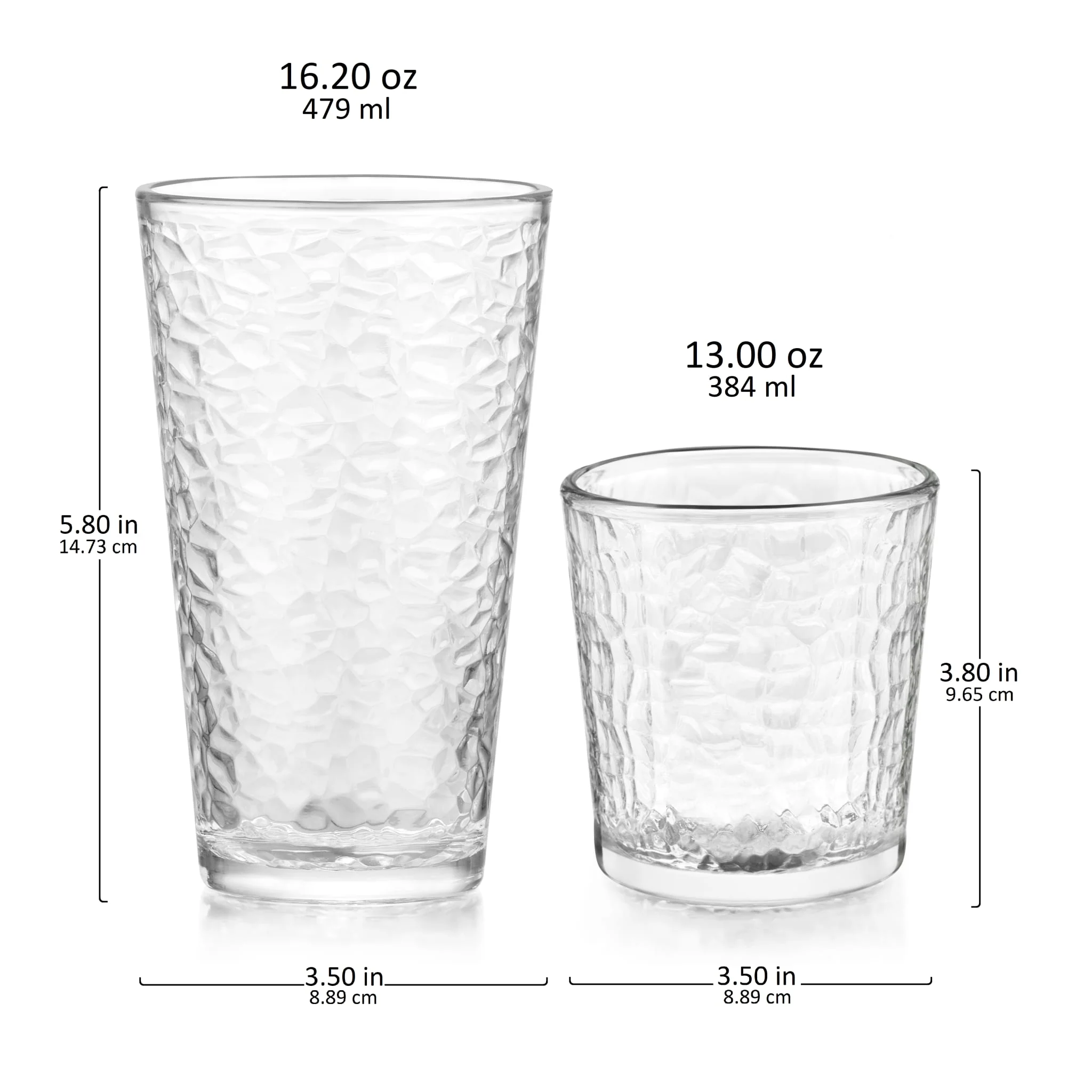Libbey Frost 直身杯与洛克杯16件套