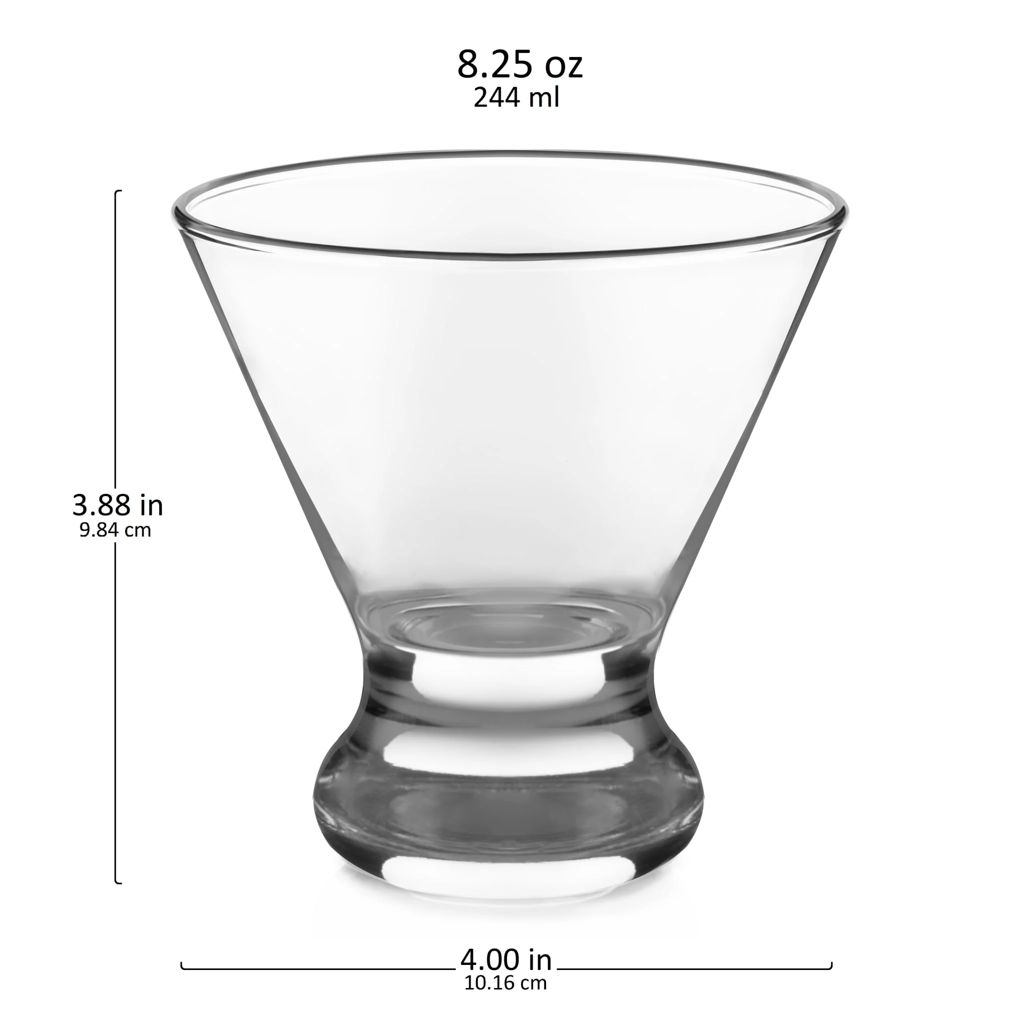 Libbey Cosmopolitan Martini Glasses, 8.25 ounce, Set of 4