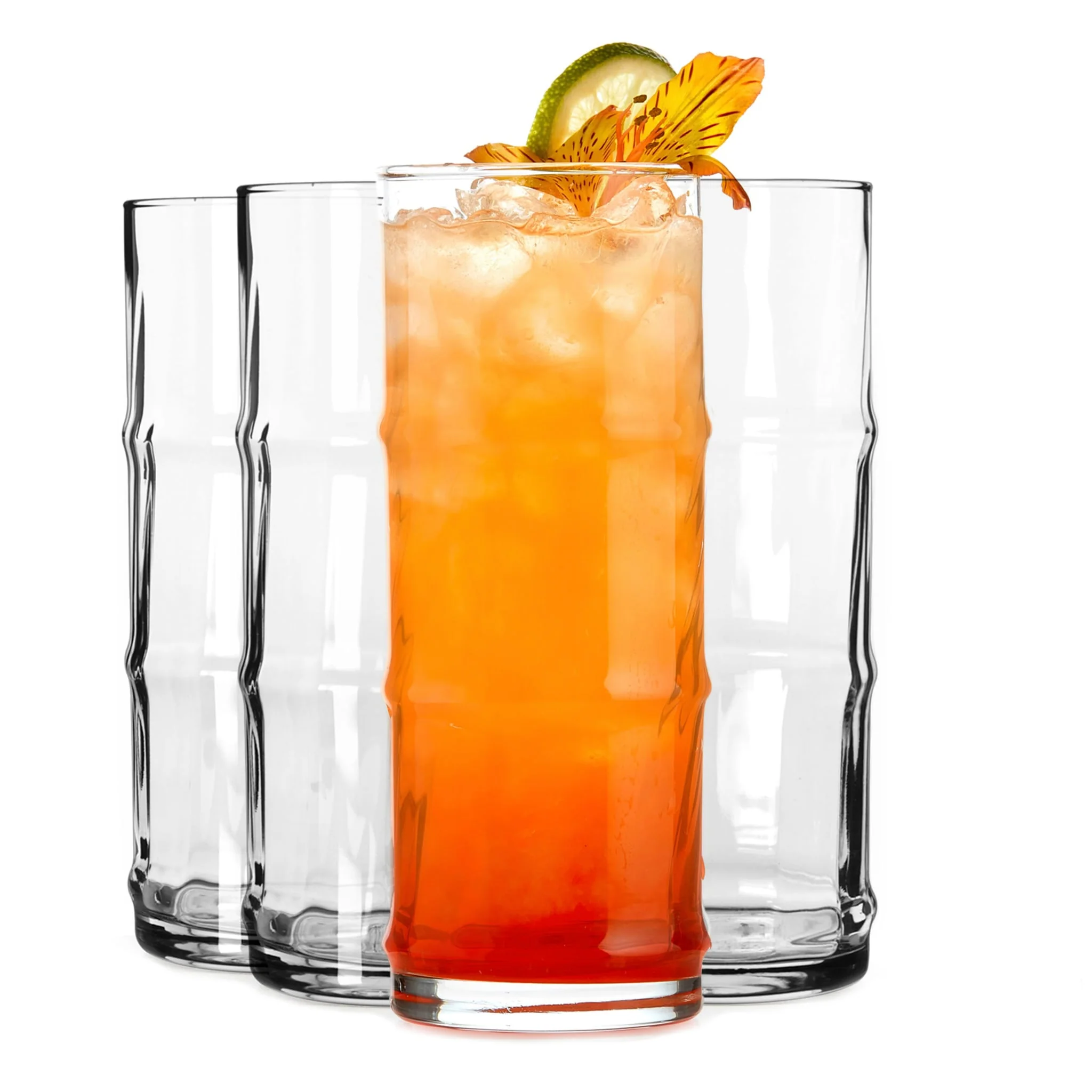 Libbey Tiki Bamboo 高球杯玻璃杯，16 盎司，4 只装