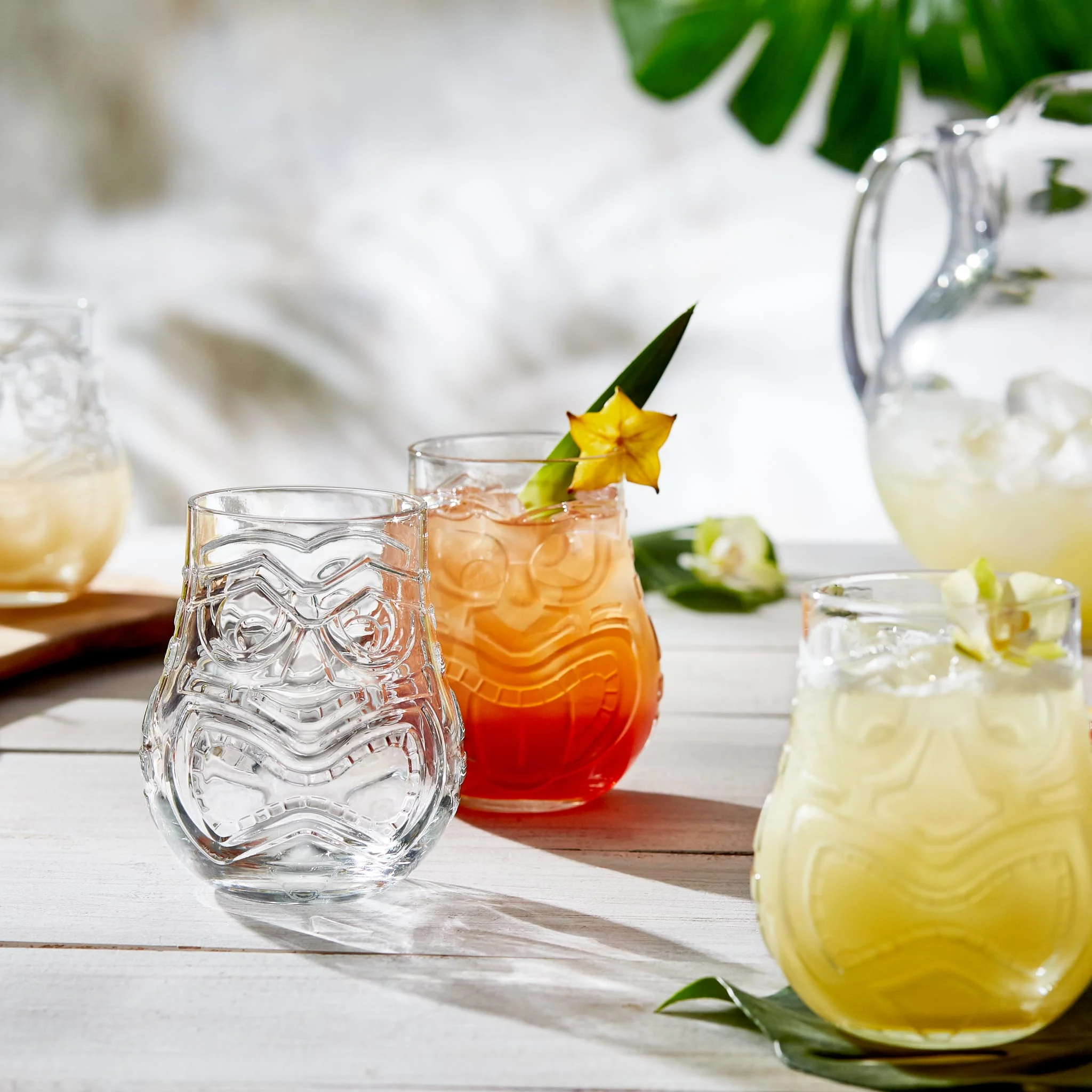 Libbey Tiki Split Tumbler Glasses, 15.75 ounce, Set of 4
