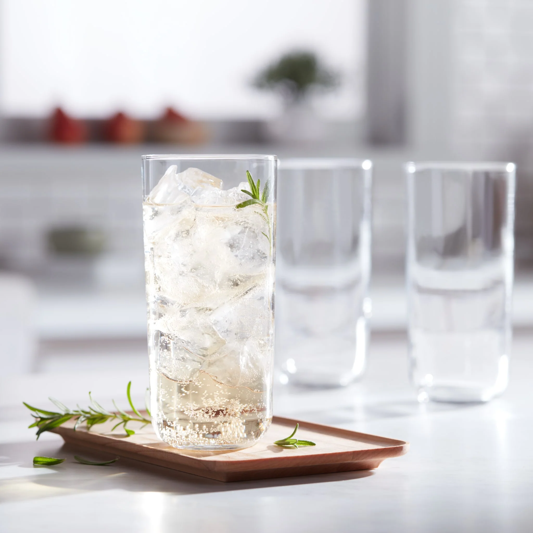 Libbey Polaris Axis 平底杯玻璃杯，17.75 盎司，8 只装