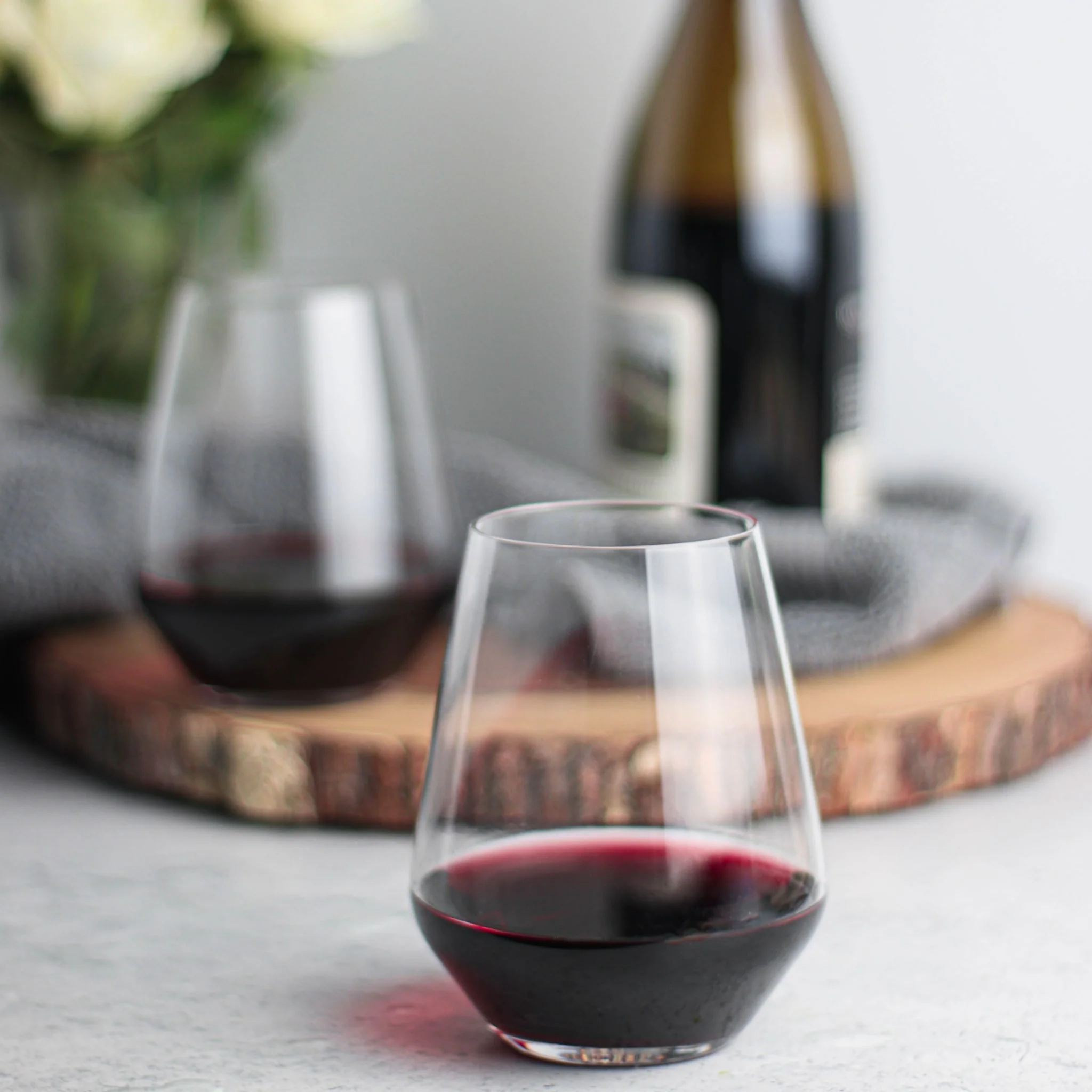 Libbey Signature Greenwich Stemless Wine Glasses, 18 Ounce, Set of 6