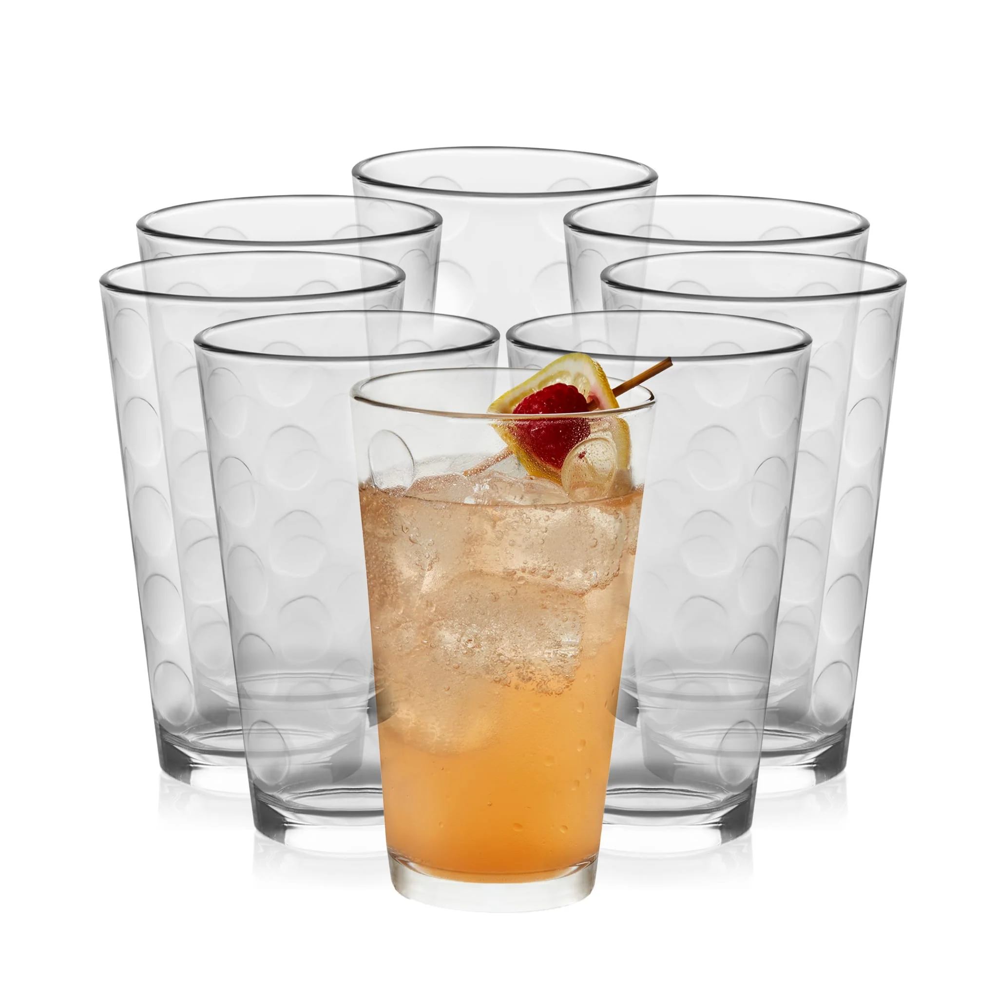 Libbey Reno 花纹平底杯，16 盎司，8 件套
