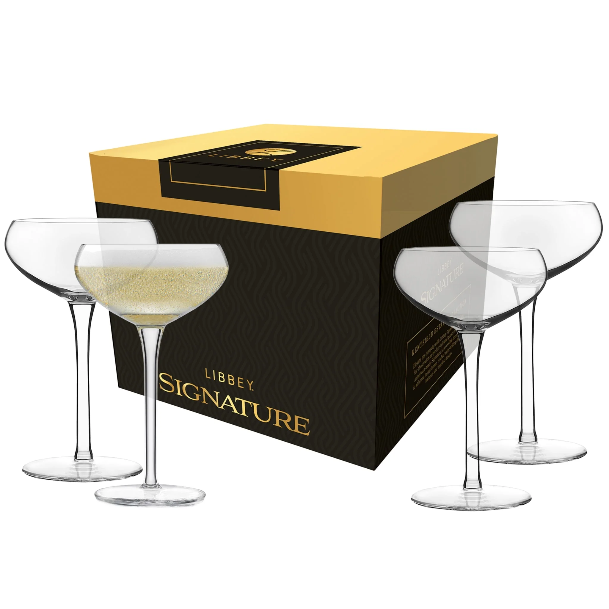 Libbey Signature Kentfield Coupe Cocktail Glasses, 9 Ounce, Set of 4