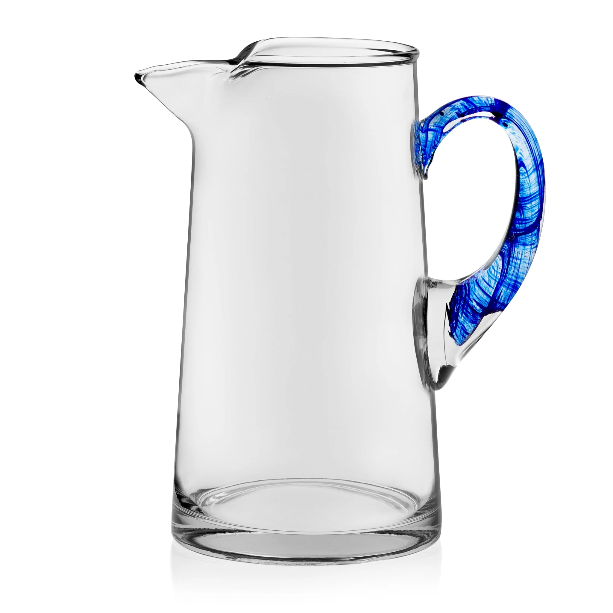 Libbey Cabos Blue Handled Glass Pitcher, 90 ounce
