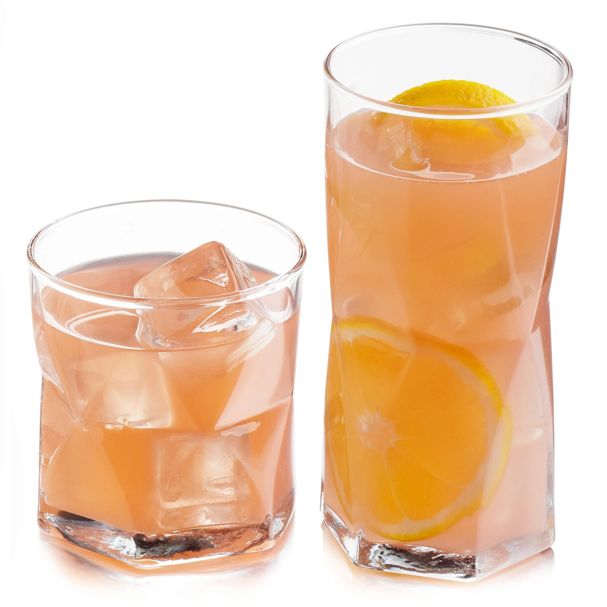 Libbey Rhombus 16 件套平底杯与烈酒杯套装