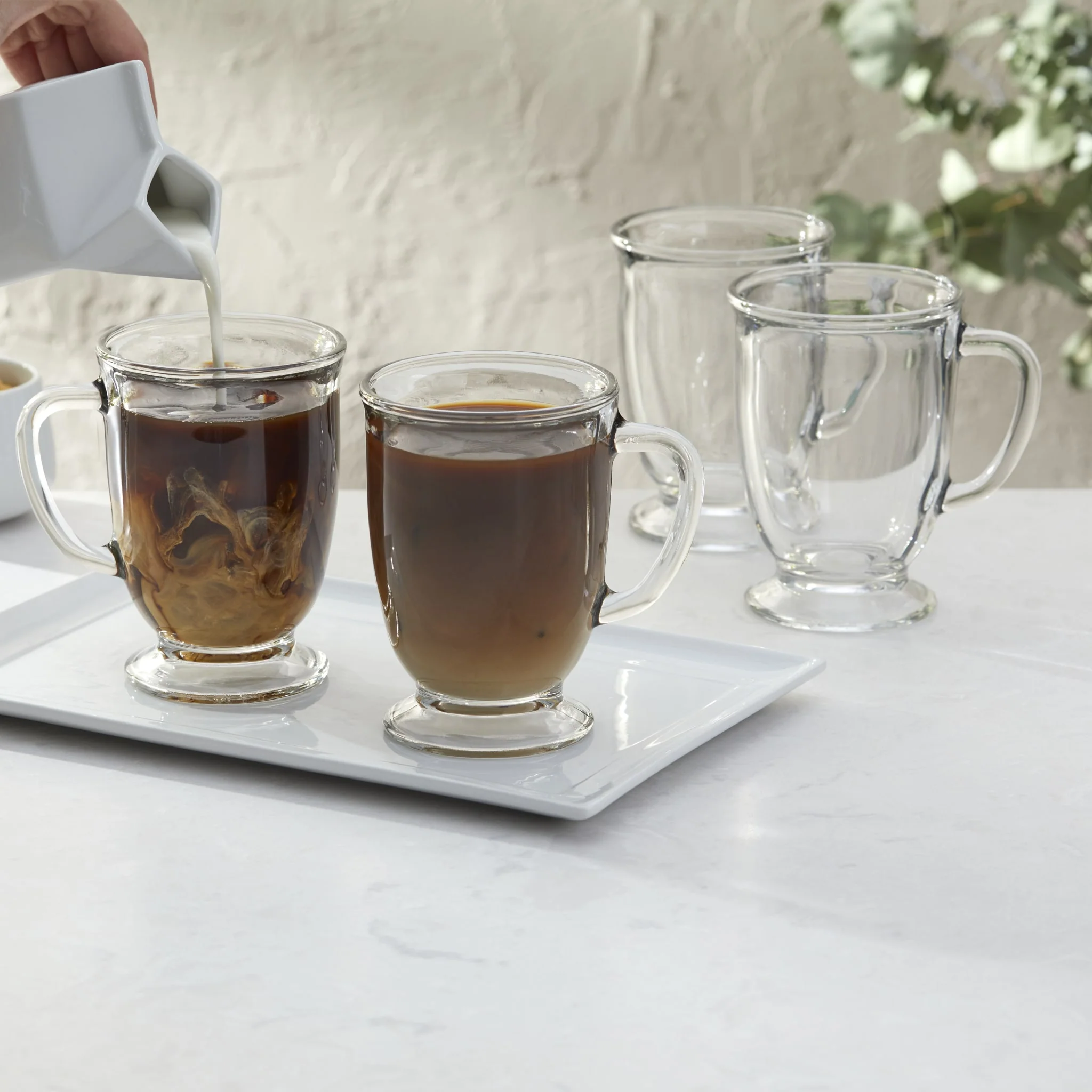 Libbey Kona Glass Coffee Mugs, 16 ounce, Set of 6