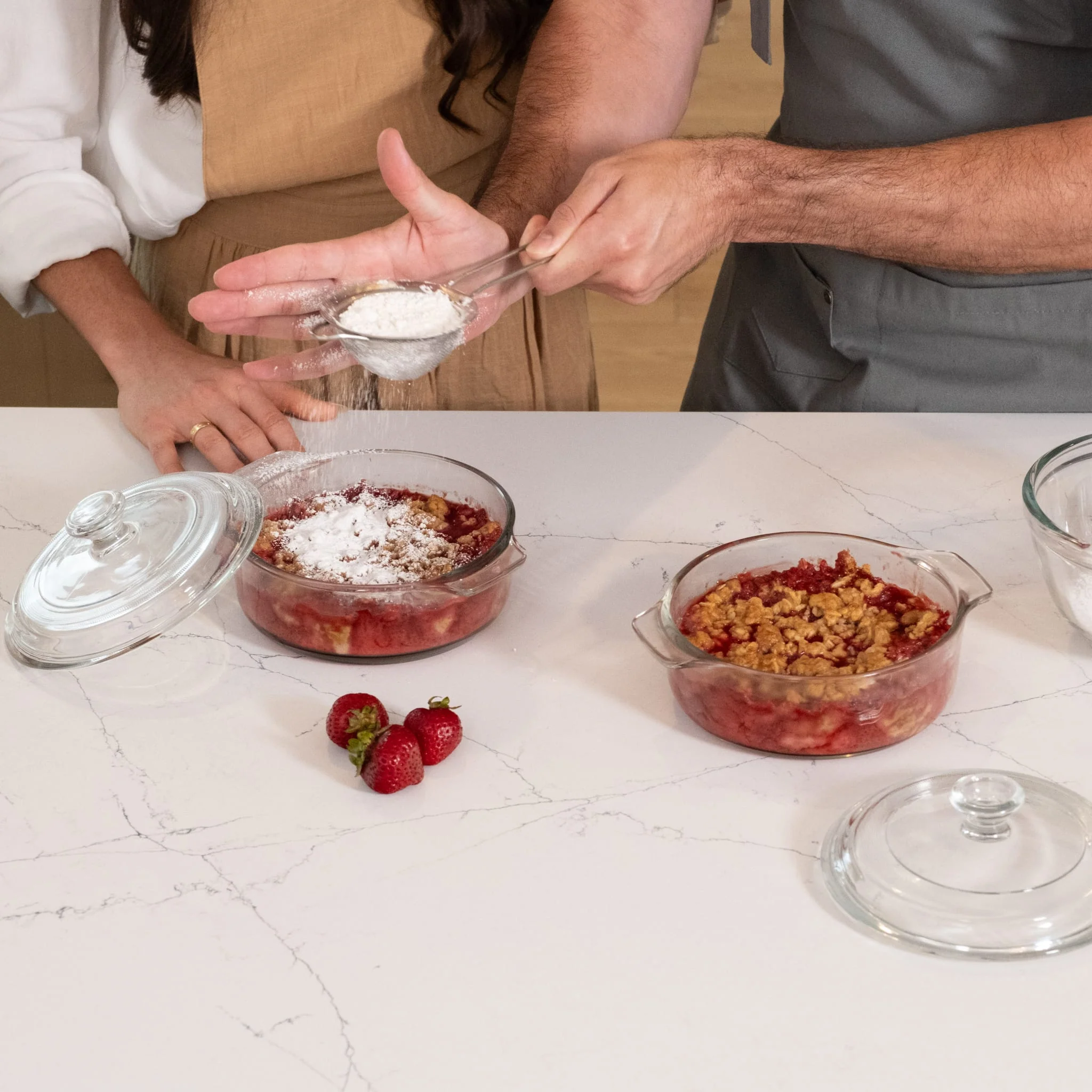 Libbey Baker's Basics 2 Piece Glass Casserole Baking Dish Set with Glass Covers