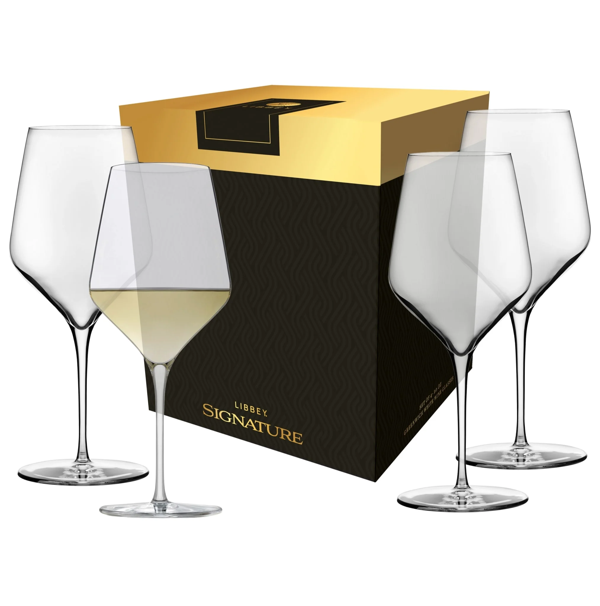 Libbey Signature Greenwich Wine Glasses, 20 Ounce, Set of 4