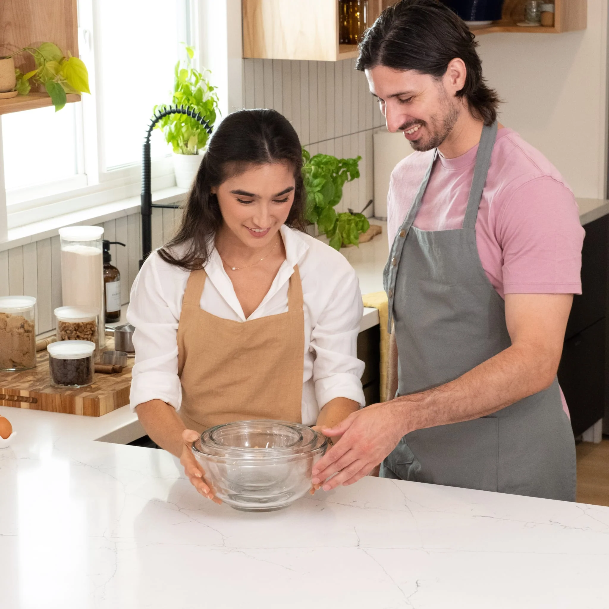 Libbey Baker's Basics 3 Piece Glass Mixing Bowl Set, Multi Size