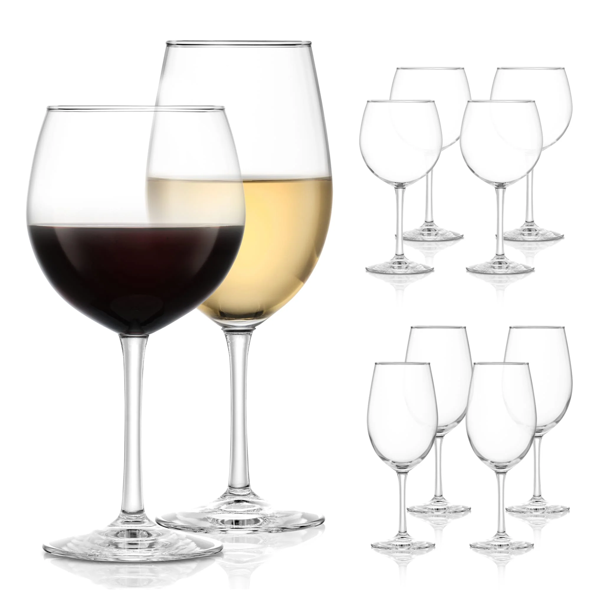 Libbey Vineyard Reserve 8 Piece Wine Glass Party Set for Chardonnay and Merlot/Bordeaux