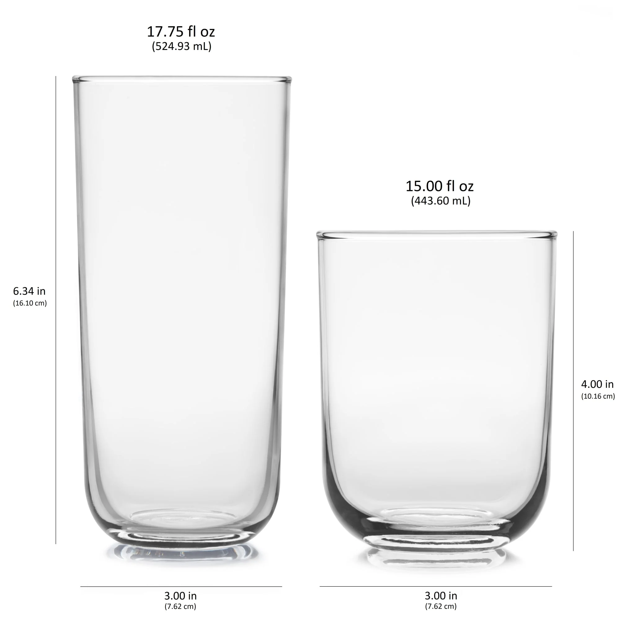 Libbey Polaris 16 件套平底杯与古典杯套装，Axis