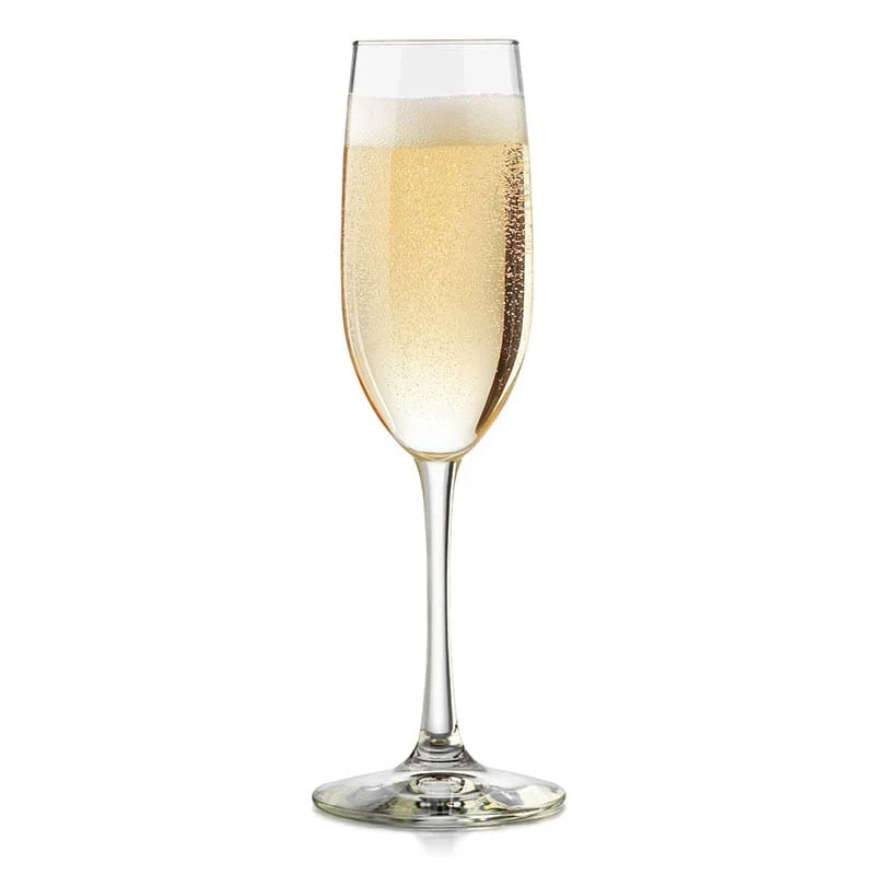 Libbey Vina Flute Glasses, 8 ounce, Set of 12