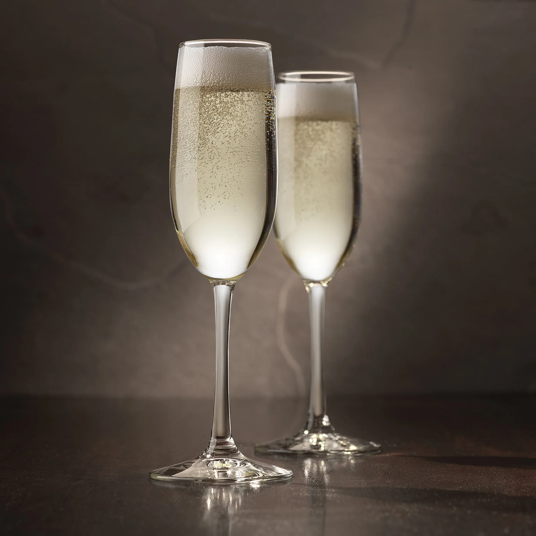 Libbey Vina Flute Glasses, 8 ounce, Set of 12